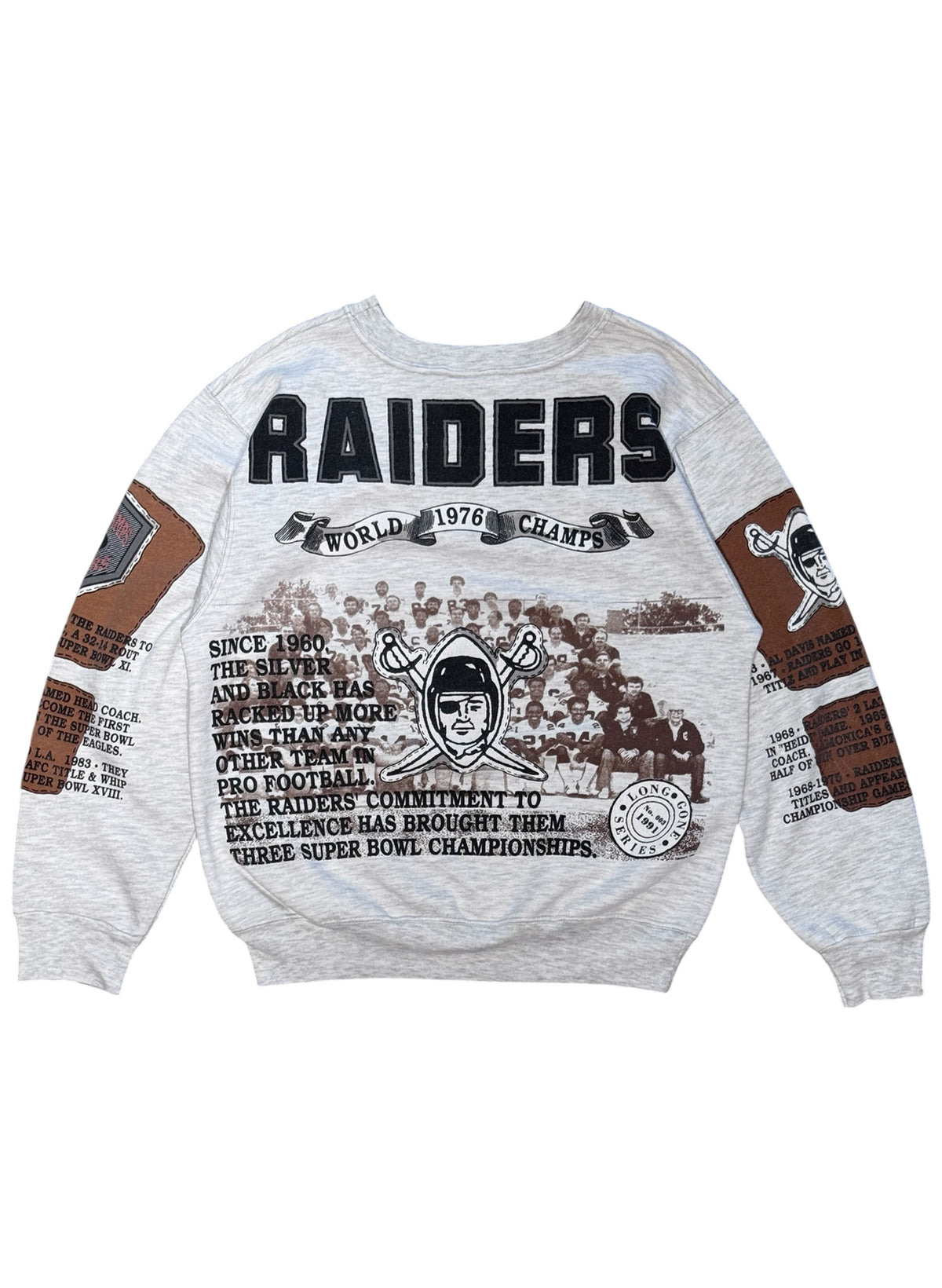(SUP-856) NFL 1976 "RAIDERS" CREW NECK SWEAT - メンズM相当