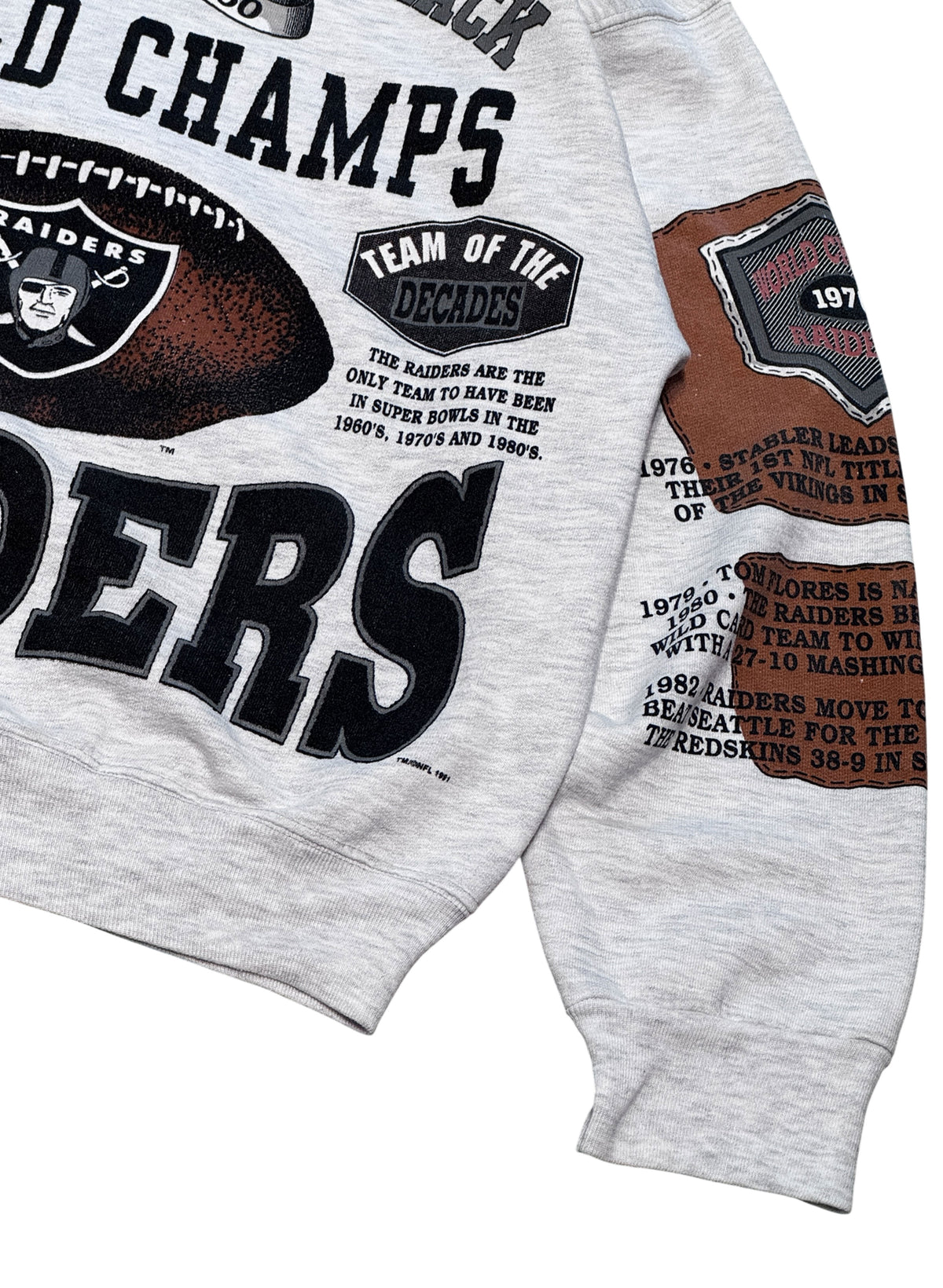 (SUP-856) NFL 1976 "RAIDERS" CREW NECK SWEAT - メンズM相当