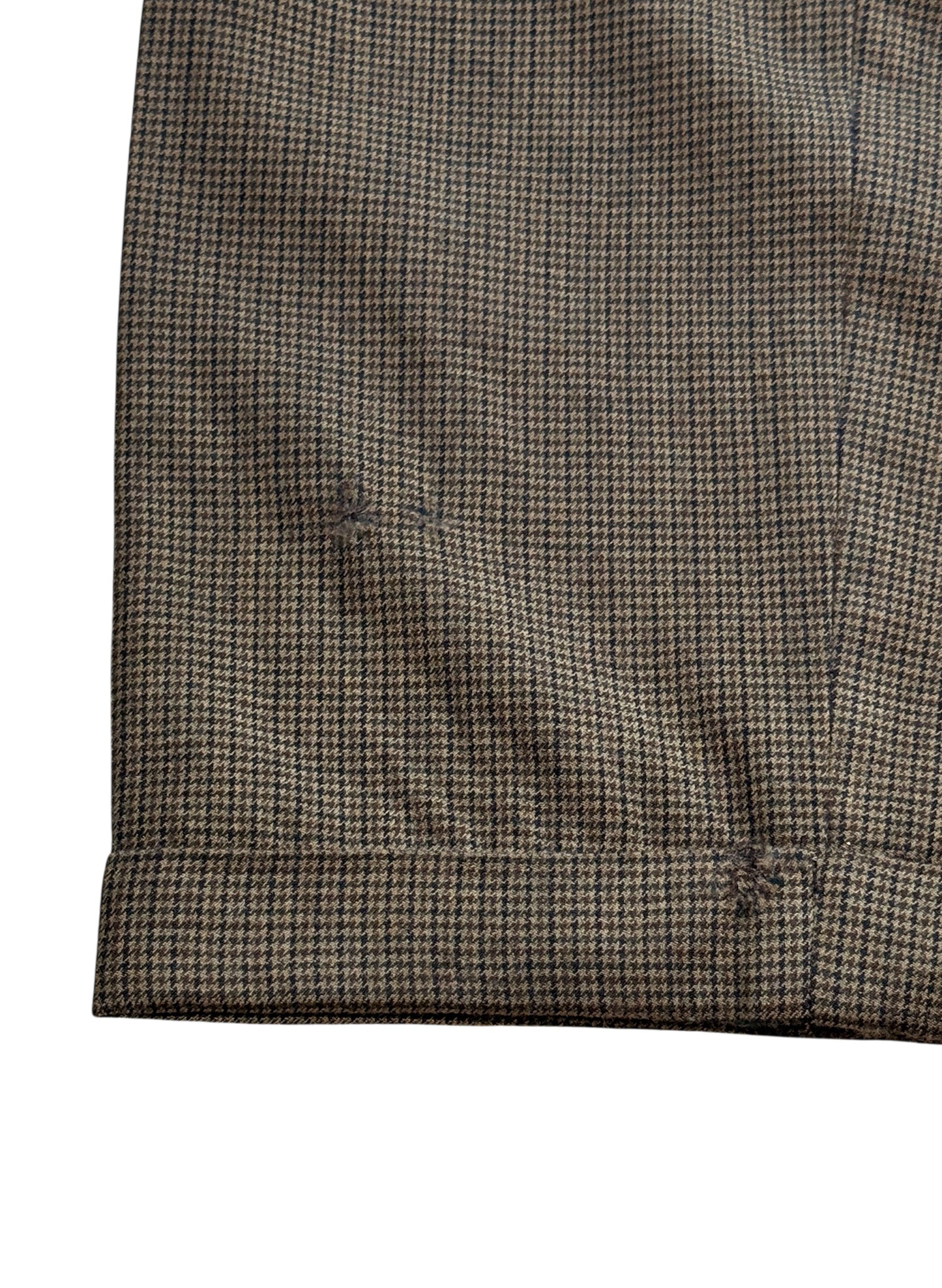 (SUP-530) RALPH LAUREN HOUNDSTOOTH WOOL TROUSERS "DAMAGE" - MADE IN CANADA
