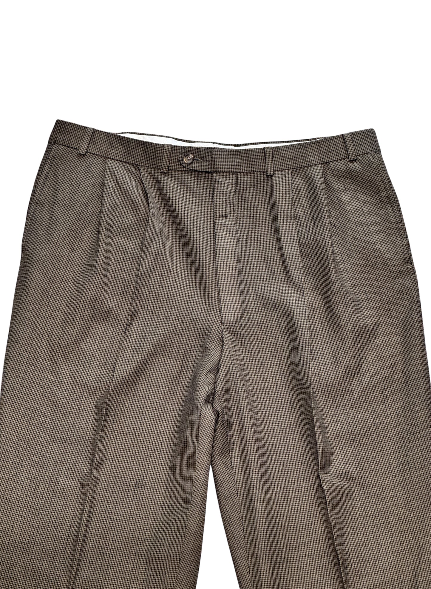 (SUP-530) RALPH LAUREN HOUNDSTOOTH WOOL TROUSERS "DAMAGE" - MADE IN CANADA