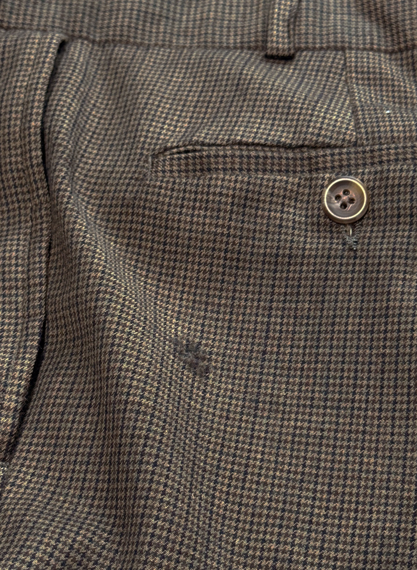 (SUP-530) RALPH LAUREN HOUNDSTOOTH WOOL TROUSERS "DAMAGE" - MADE IN CANADA