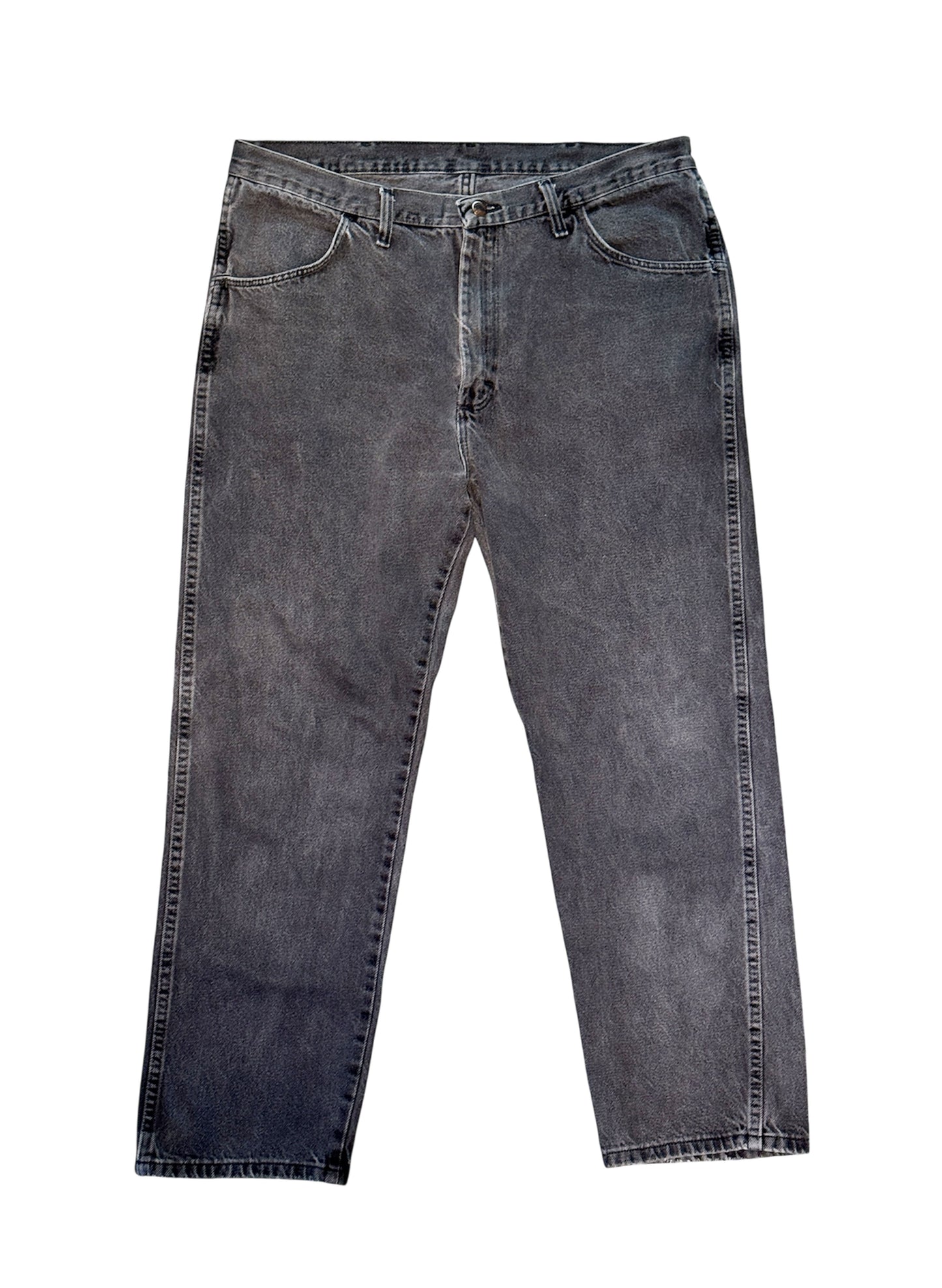 (SUP-447) RUSTLER BLACK FADE DENIM - W38 x L29 - MADE IN MEXICO