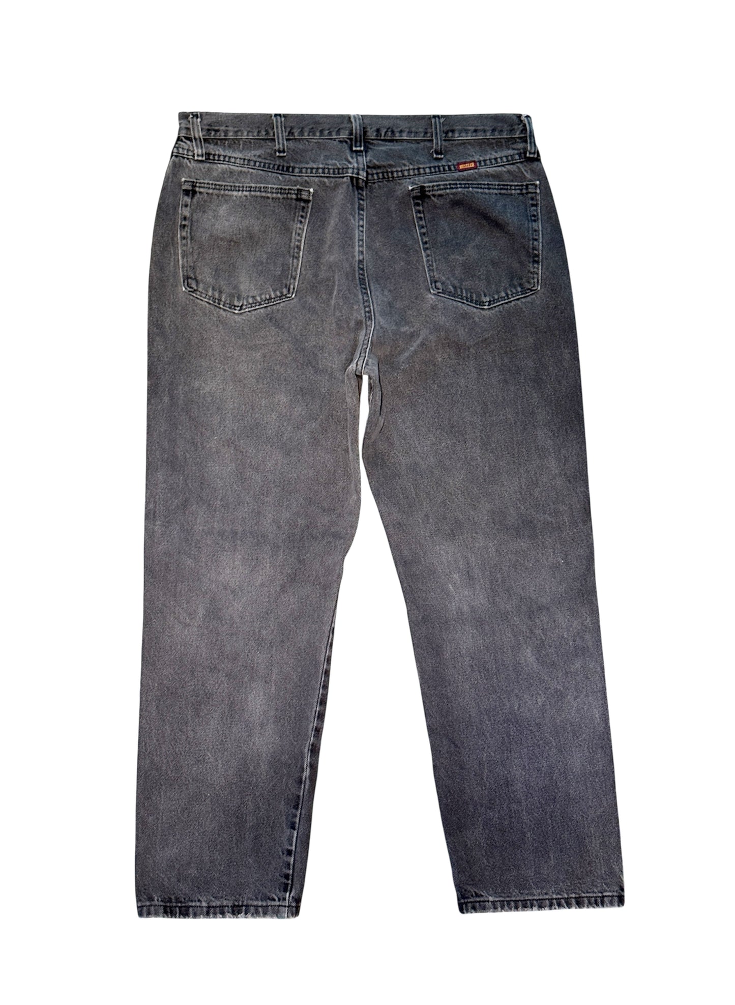 (SUP-447) RUSTLER BLACK FADE DENIM - W38 x L29 - MADE IN MEXICO