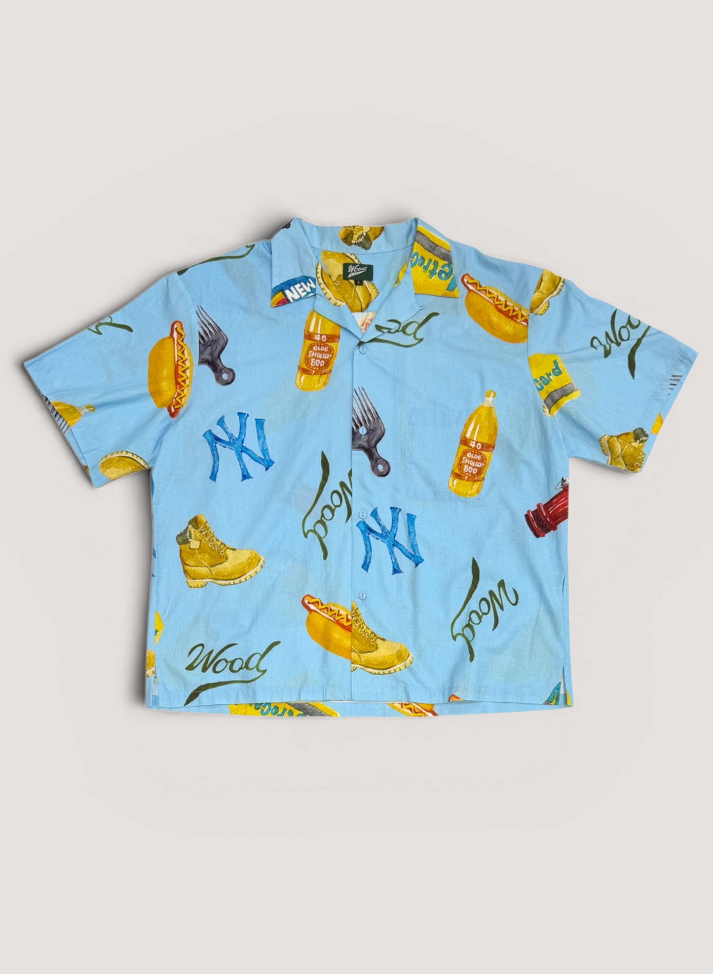 WOODBLOCK x TSUYOSHI YAMANAKA NEW YORK S/S OPEN COLLAR SHIRT SAX (WB-26SS-021)