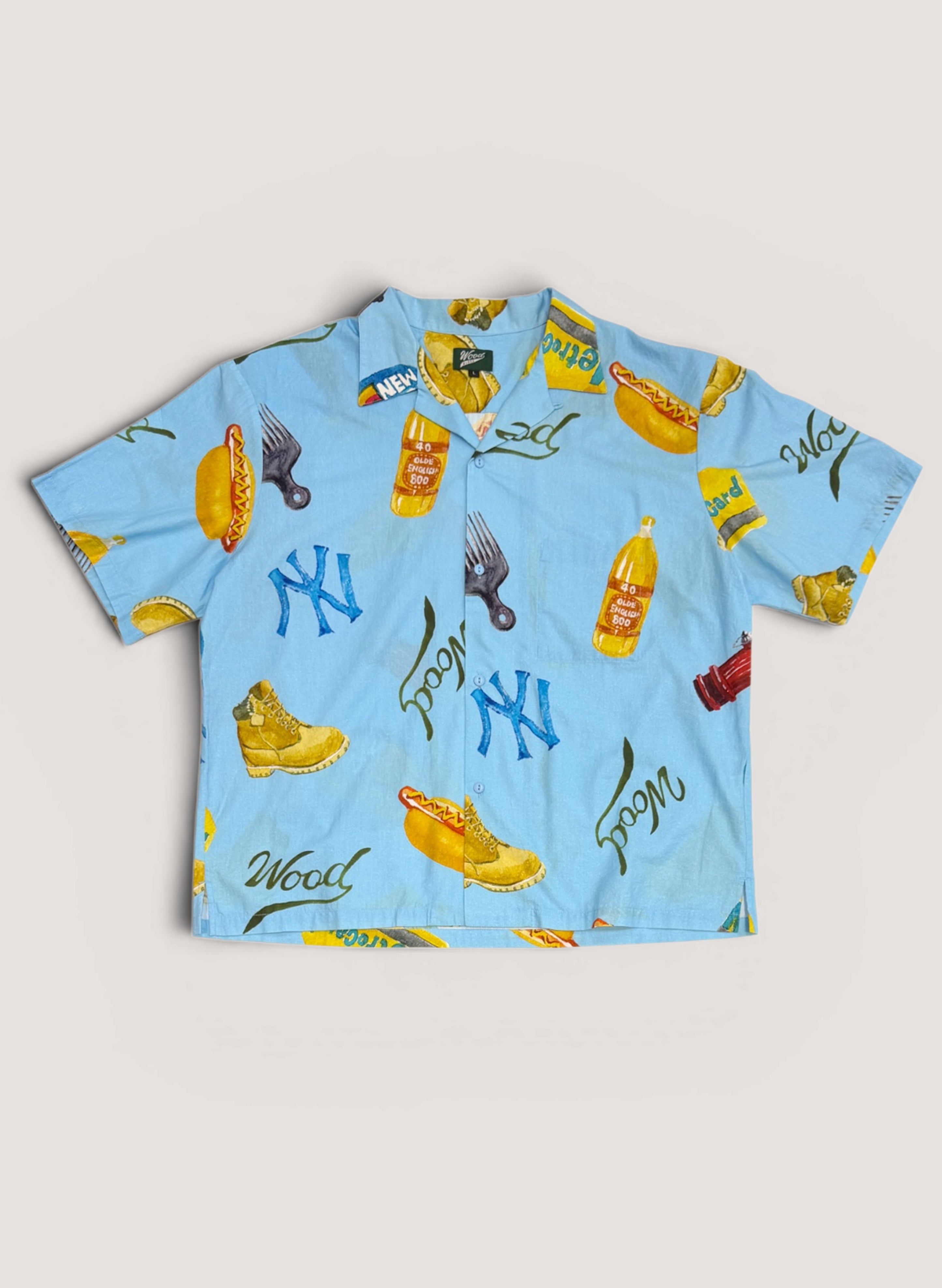 WOODBLOCK x TSUYOSHI YAMANAKA NEW YORK S/S OPEN COLLAR SHIRT SAX (WB-2