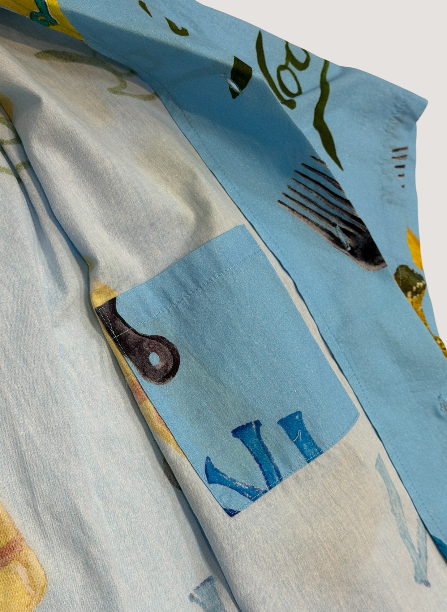 WOODBLOCK x TSUYOSHI YAMANAKA NEW YORK S/S OPEN COLLAR SHIRT SAX (WB-26SS-021)
