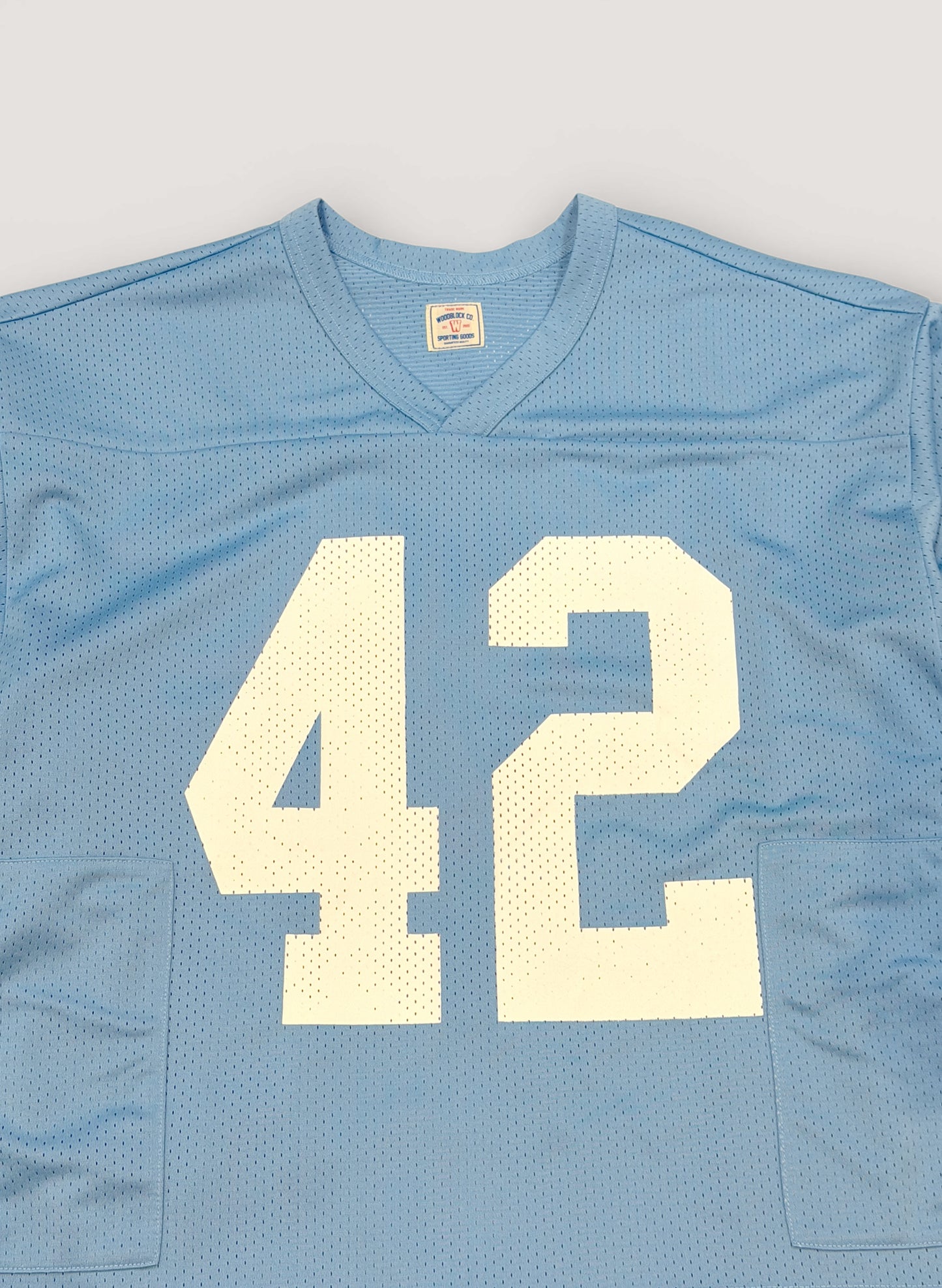 WOODBLOCK 42 MESH FOOTBALL LS SHIRT S.BLUE/WHITE (WB-26SS-007)