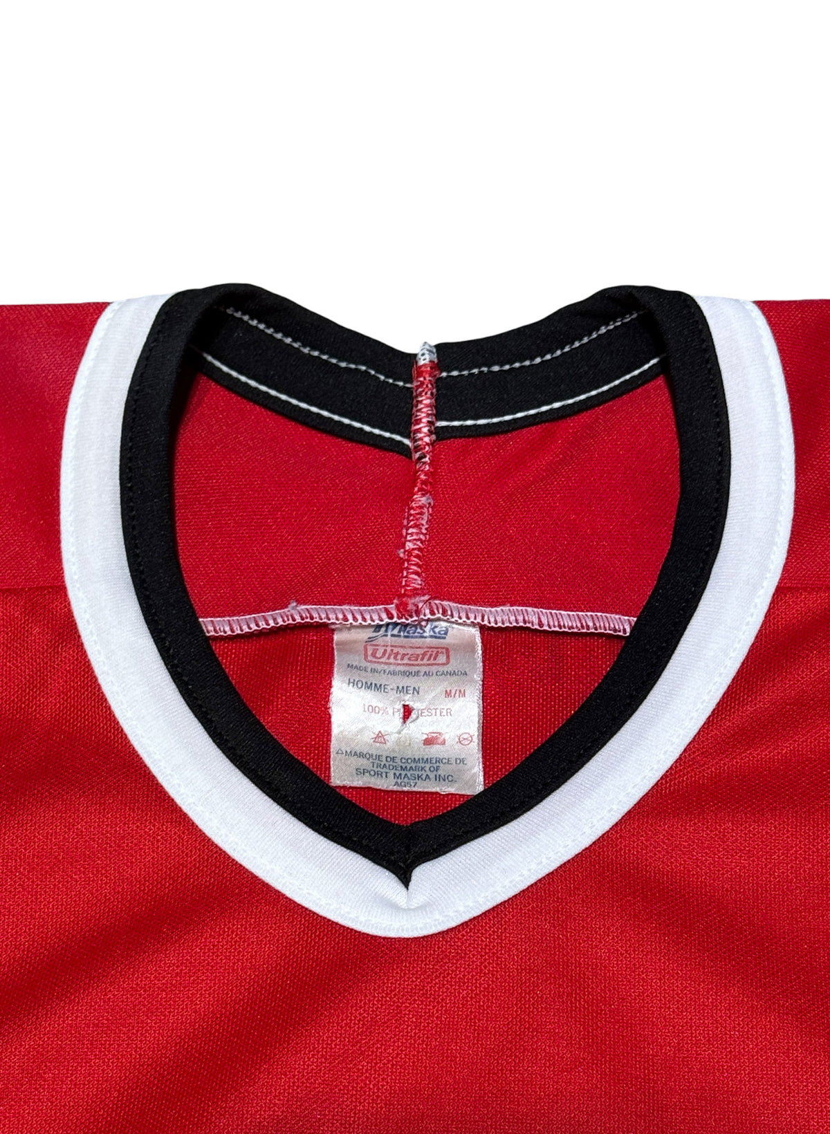 (SUP-852) 90s CCM HOCKEY JERSEY "BLACKHAWKS SOLID" - M - MADE IN CANADA