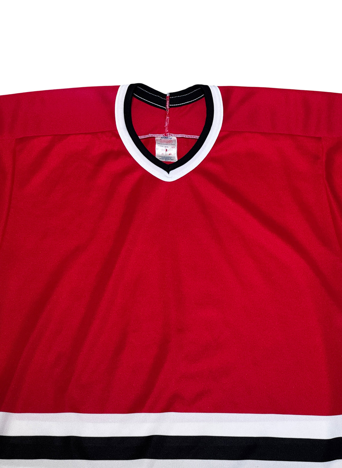 (SUP-852) 90s CCM HOCKEY JERSEY "BLACKHAWKS SOLID" - M - MADE IN CANADA