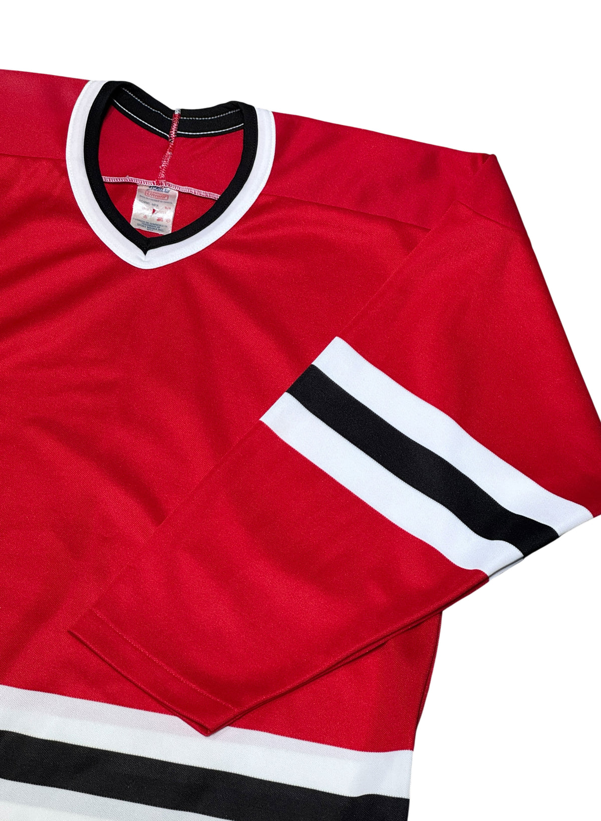 (SUP-852) 90s CCM HOCKEY JERSEY "BLACKHAWKS SOLID" - M - MADE IN CANADA