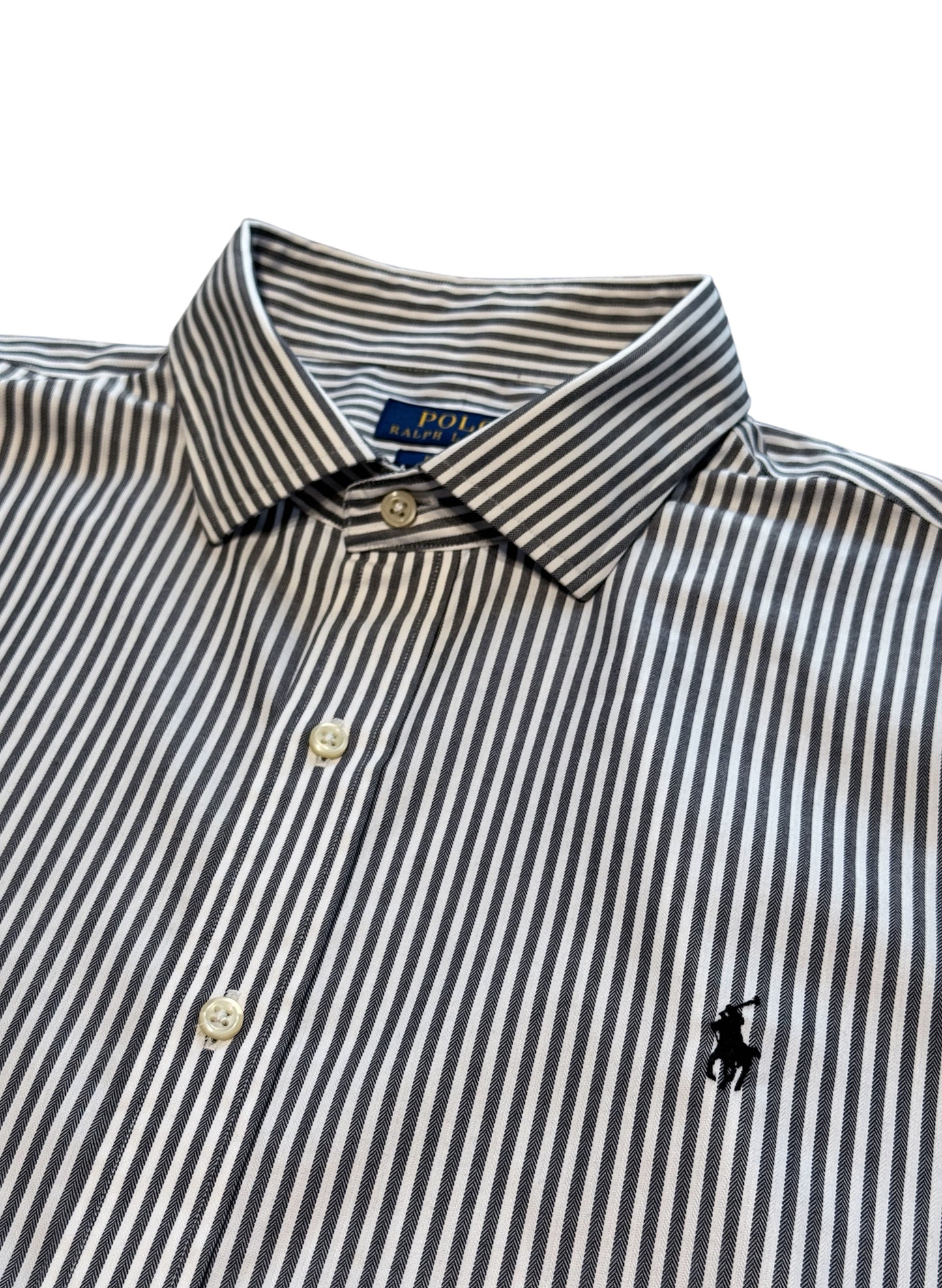 (SUP-438) Polo Ralph Lauren "BIG SIZE" STRIPE HERRINGBONE SHIRT - EASY CARE  (XXL相当)