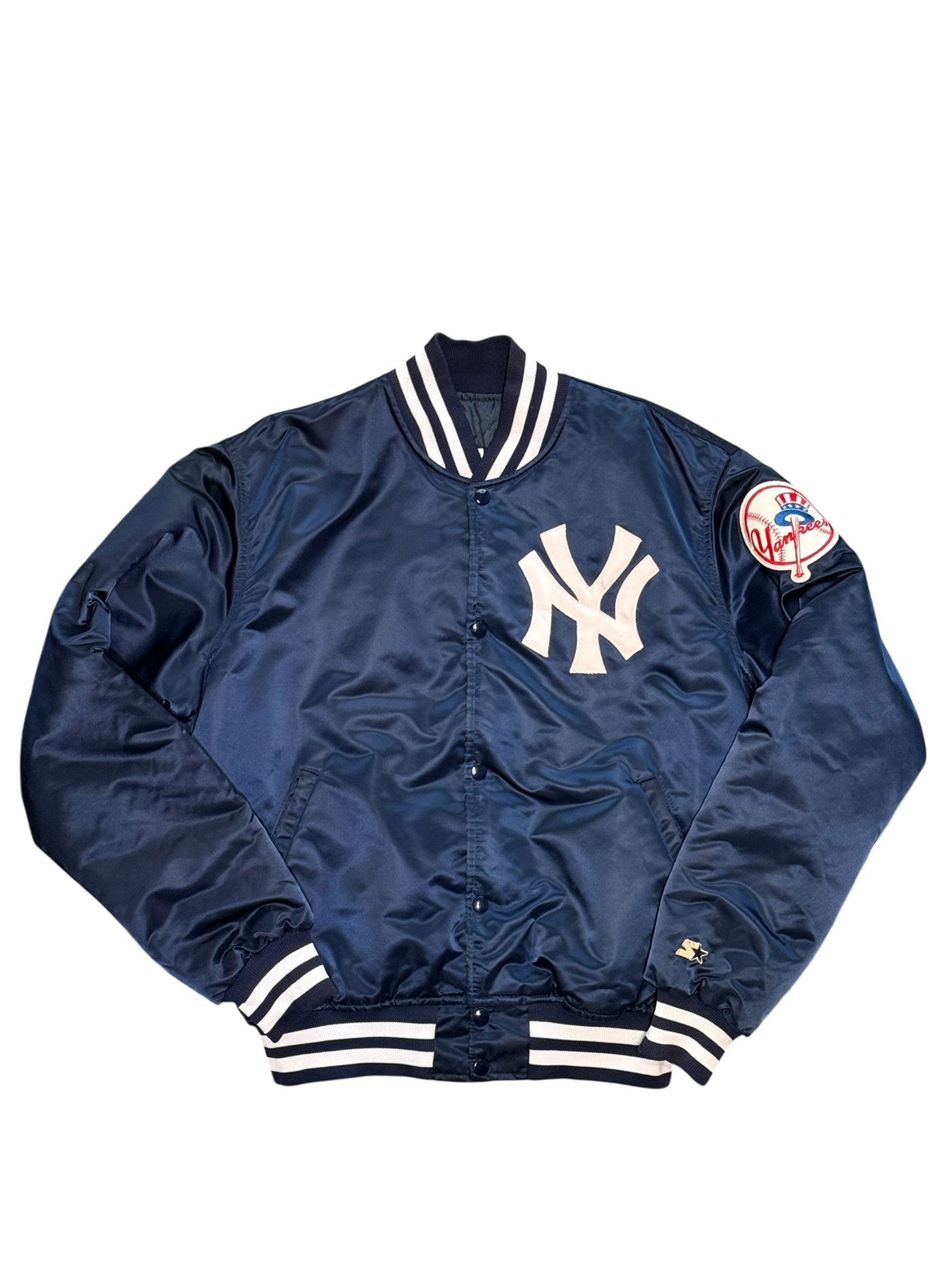 (SUP-551) STARTER NEW YORK YANKEES NYLON STADIUM JACKET - L - MADE IN U.S.A.