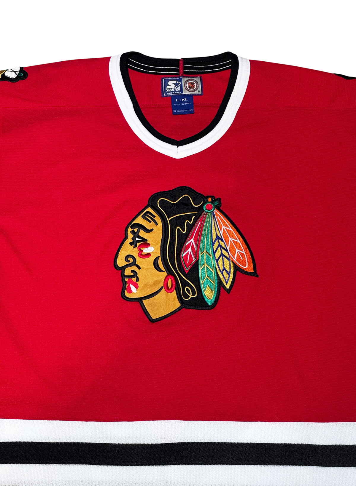 (SUP-820) STARTER NHL CHICAGO BLACKHAWKS MESH HOCKEY SHIRT - L/XL