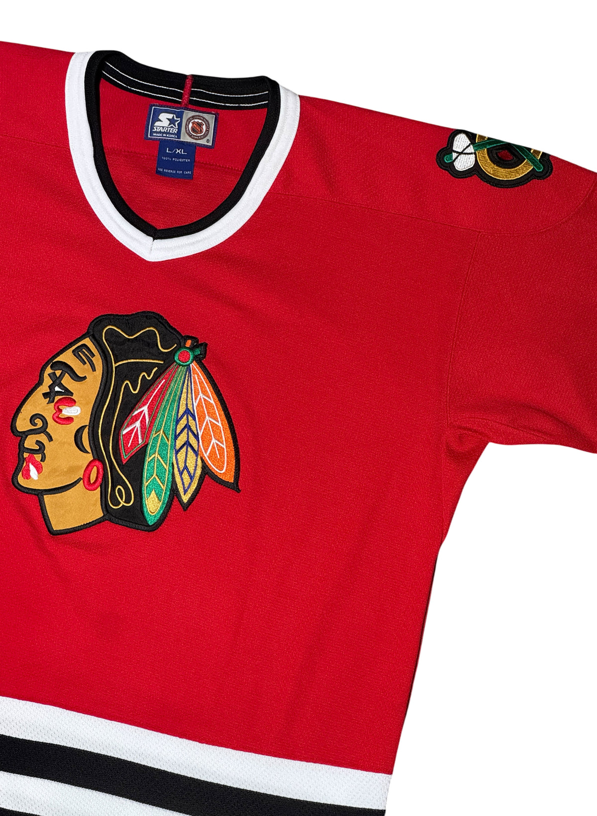 (SUP-820) STARTER NHL CHICAGO BLACKHAWKS MESH HOCKEY SHIRT - L/XL