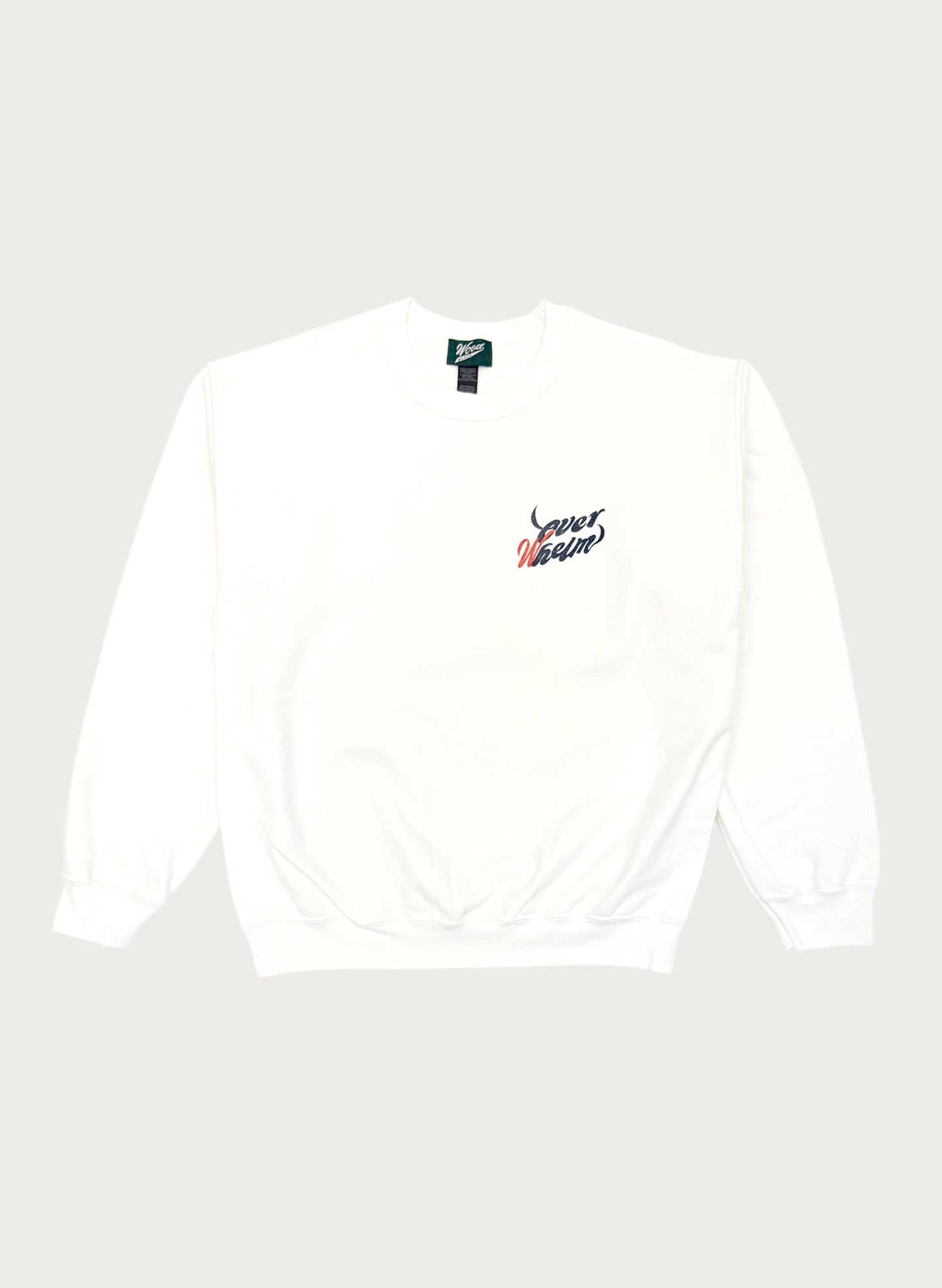 WOODBLOCK x OVERWHELM SOUVENIR CREW NECK SWEAT WHITE (WB-26SS-010)