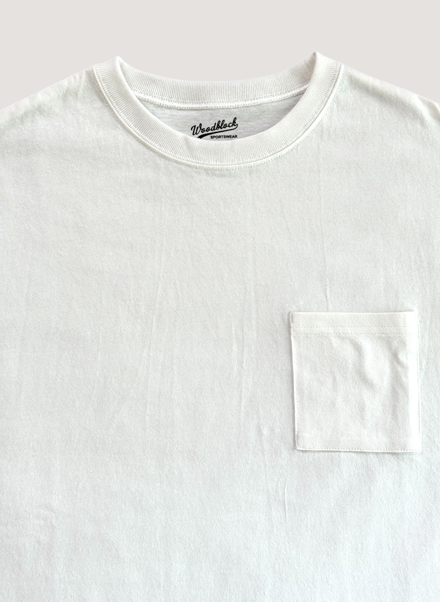 WOODBLOCK S/S WIDE TAPERED SILHOUETTE POCKET T-SHIRT NATURAL(WB-25SS-010)