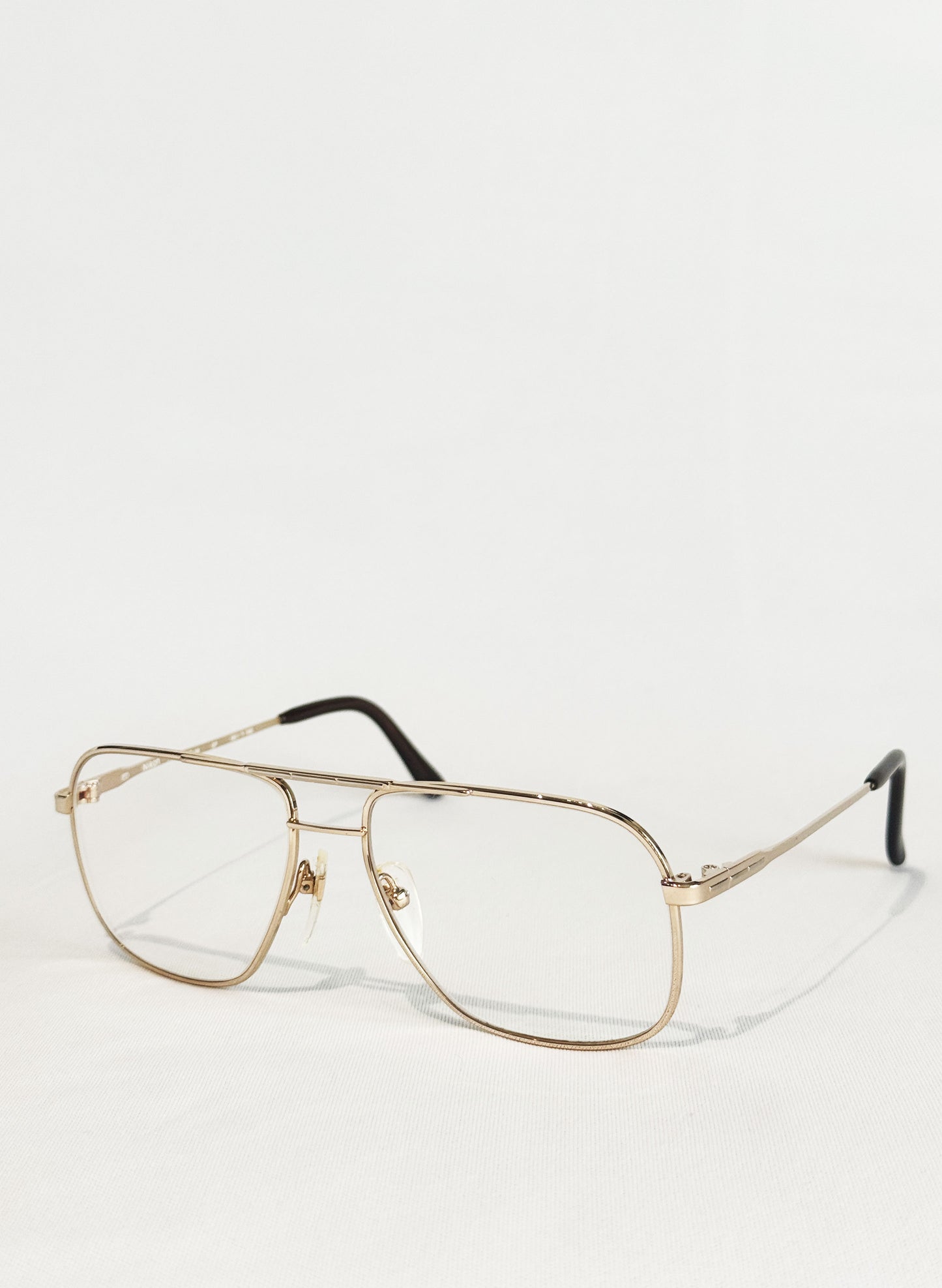 (SUP-538) 90s VINTAGE TWO BRIDGE GOLD FRAME GLASSES - Nikon TITEX