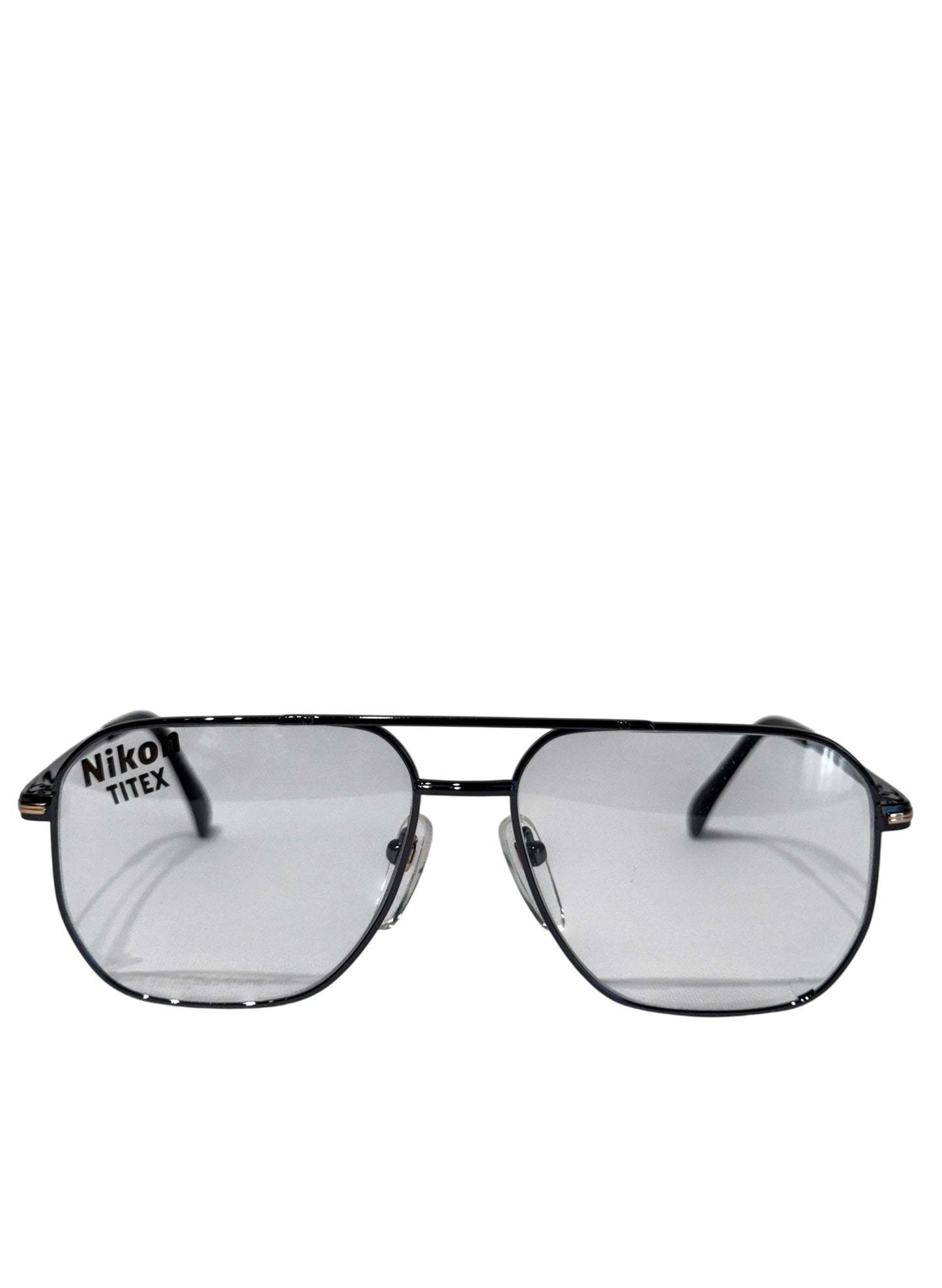 (SUP-645) 90s VINTAGE TWO BRIDGE TITAN FRAME GLASSES - Nikon TITEX