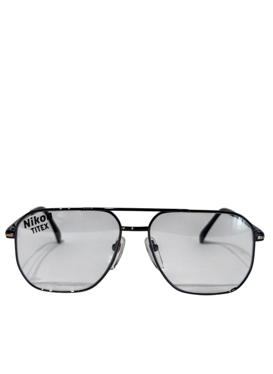 (SUP-645) 90s VINTAGE TWO BRIDGE TITAN FRAME GLASSES - Nikon TITEX