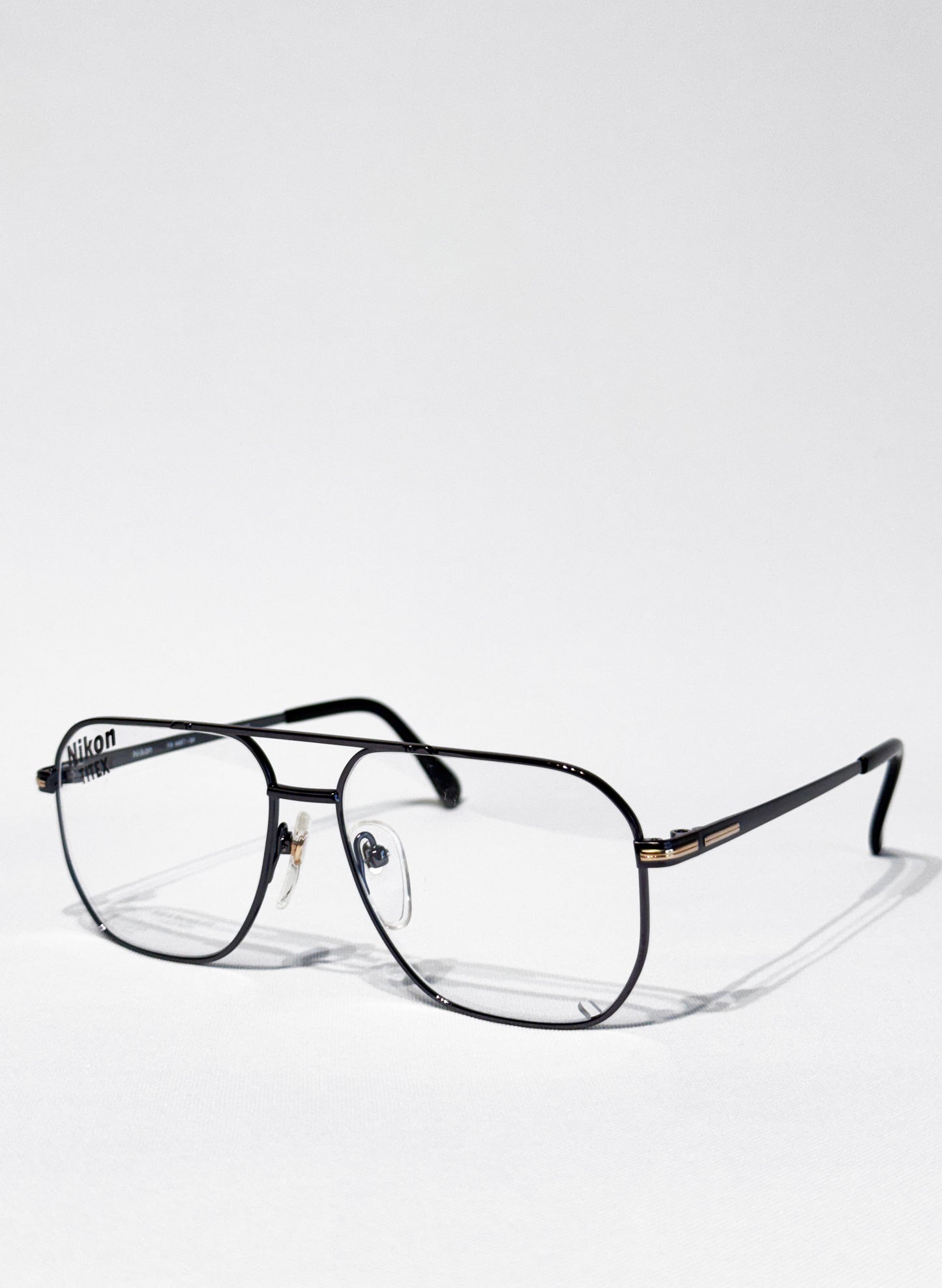 (SUP-645) 90s VINTAGE TWO BRIDGE TITAN FRAME GLASSES - Nikon TITEX