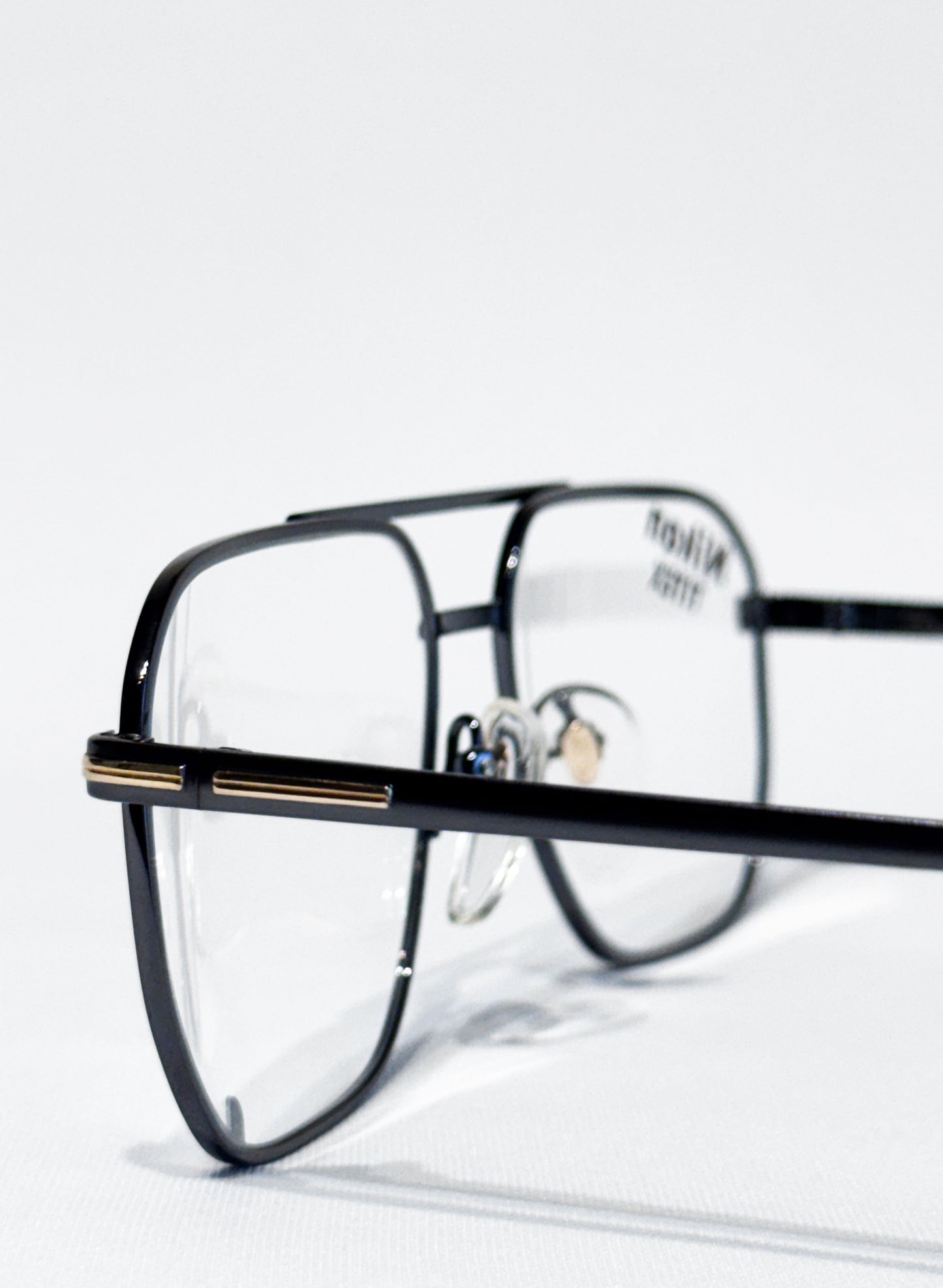 (SUP-645) 90s VINTAGE TWO BRIDGE TITAN FRAME GLASSES - Nikon TITEX