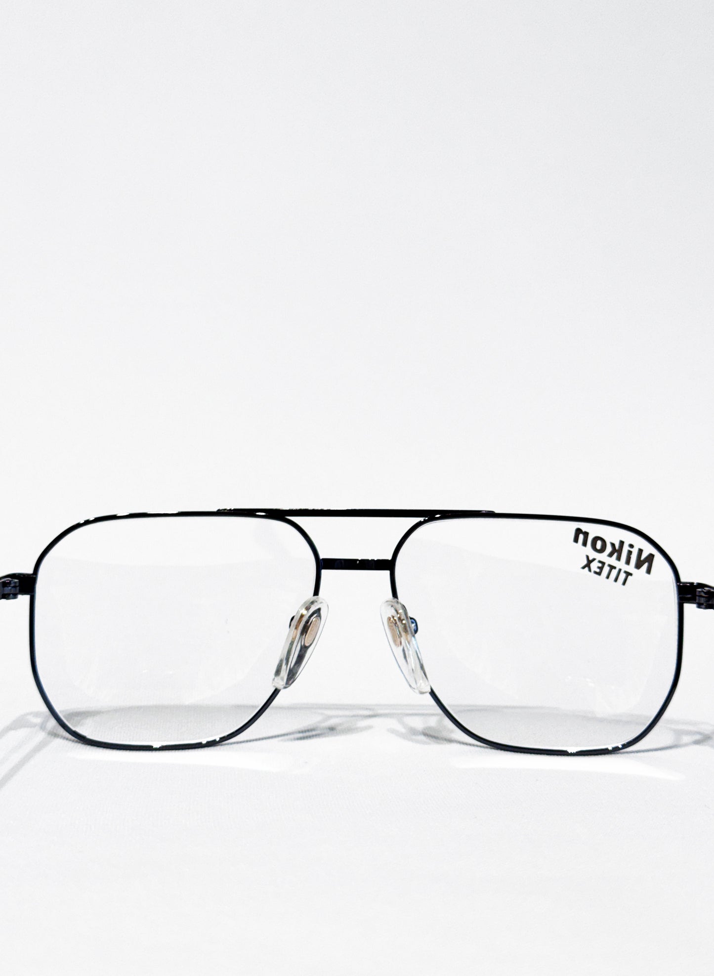 (SUP-645) 90s VINTAGE TWO BRIDGE TITAN FRAME GLASSES - Nikon TITEX