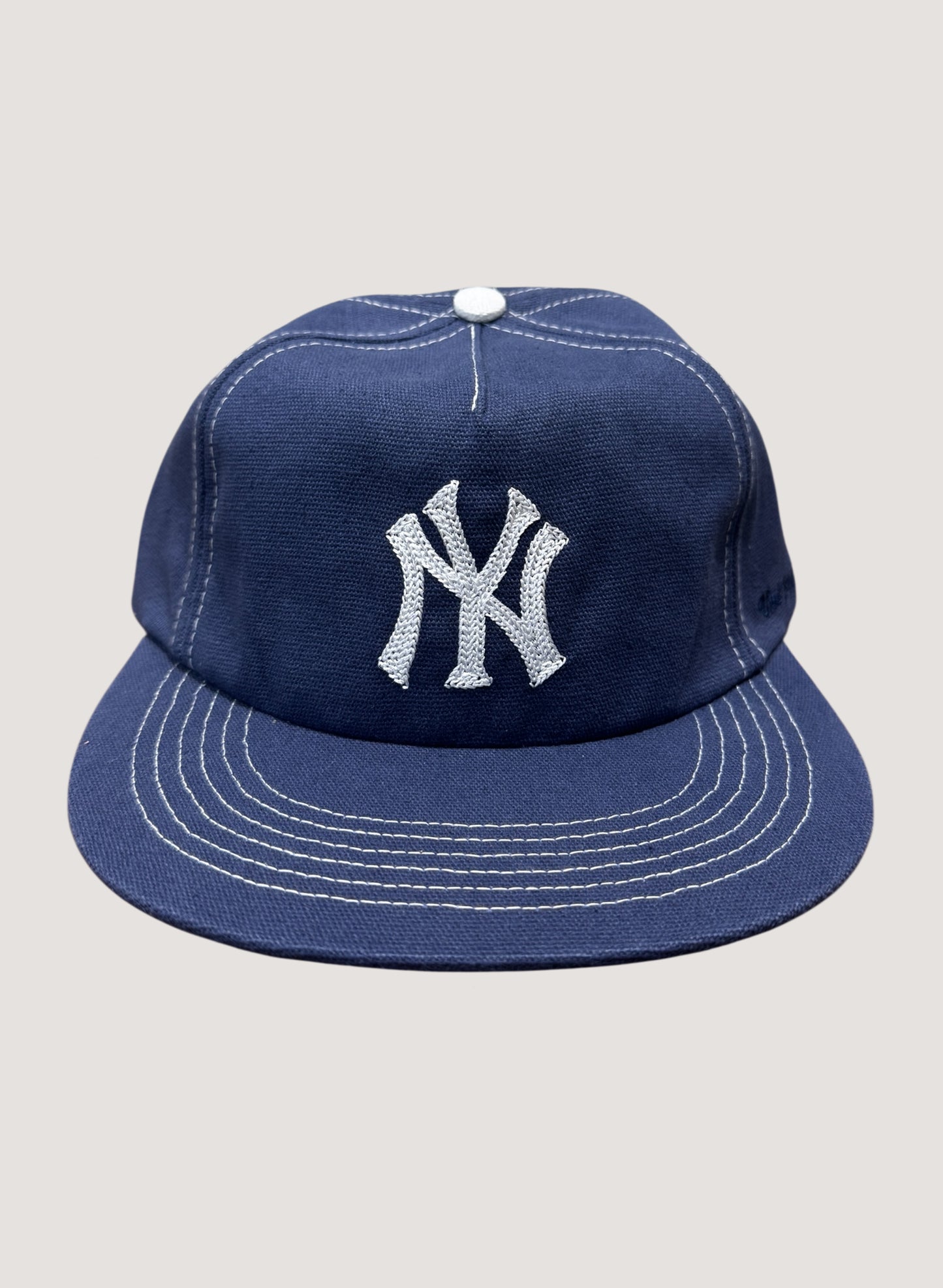 Uncle Jay's Vintage NY Yankees Chaintitch Canvas Cap Washed Navy (UNCLE-016)