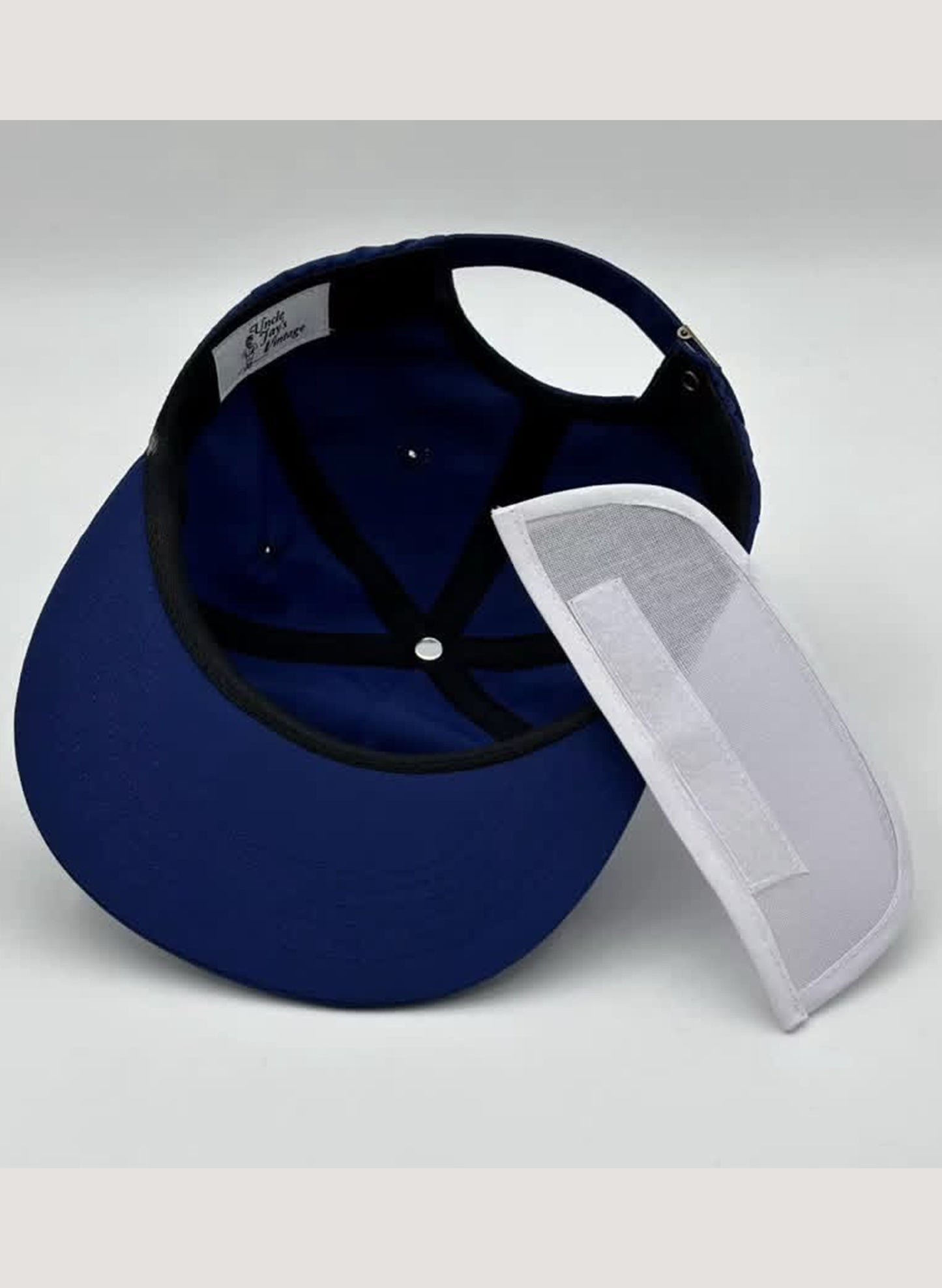 Uncle Jay's Vintage NY EMBLEM Stitched Ripstop Nylon Cap BLUE (UNCLE-014)