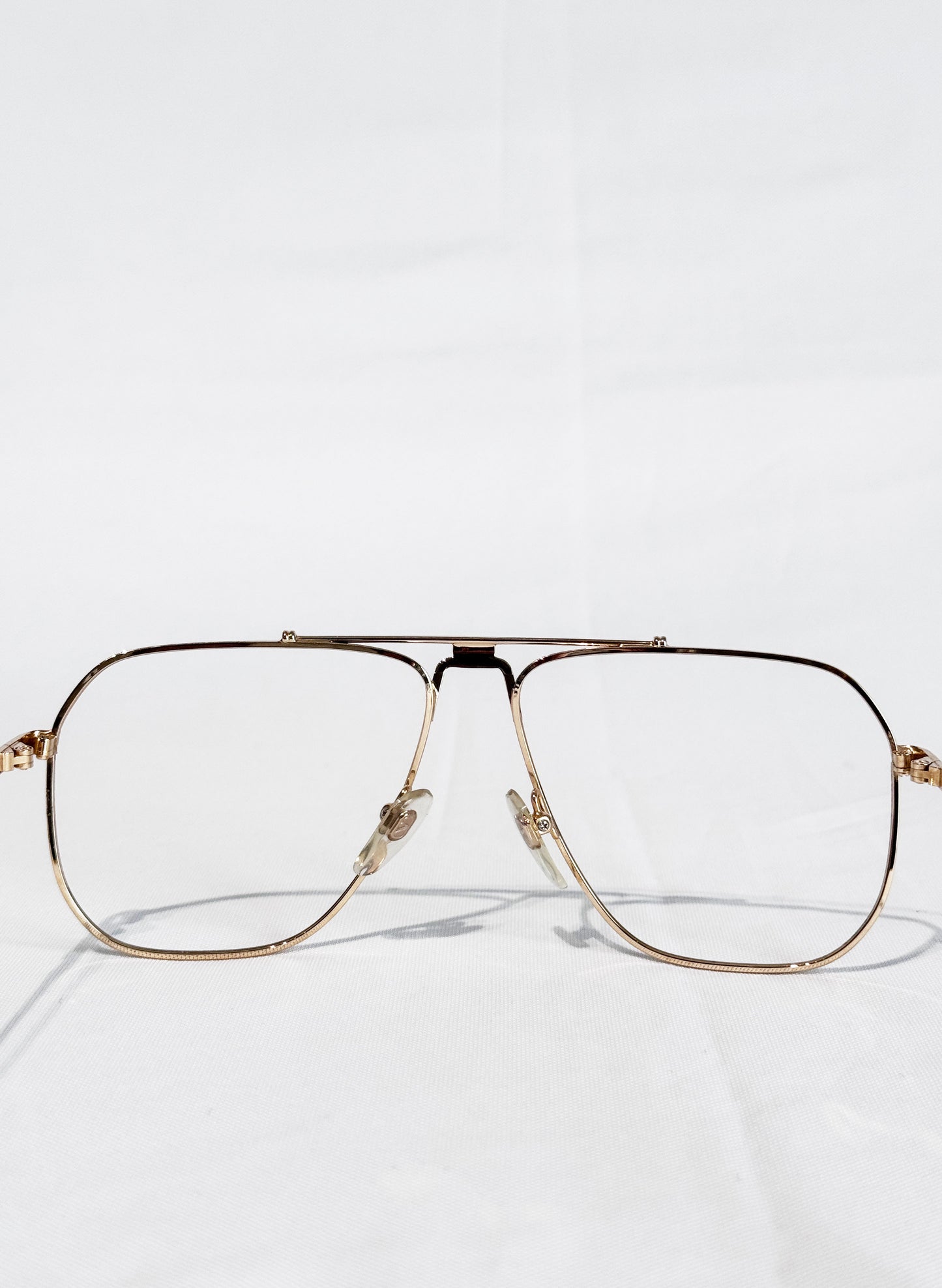 (SUP-788) VINTAGE TWO BRIDGE GOLD GLASSES - Valentino Garavani（レンズなし）