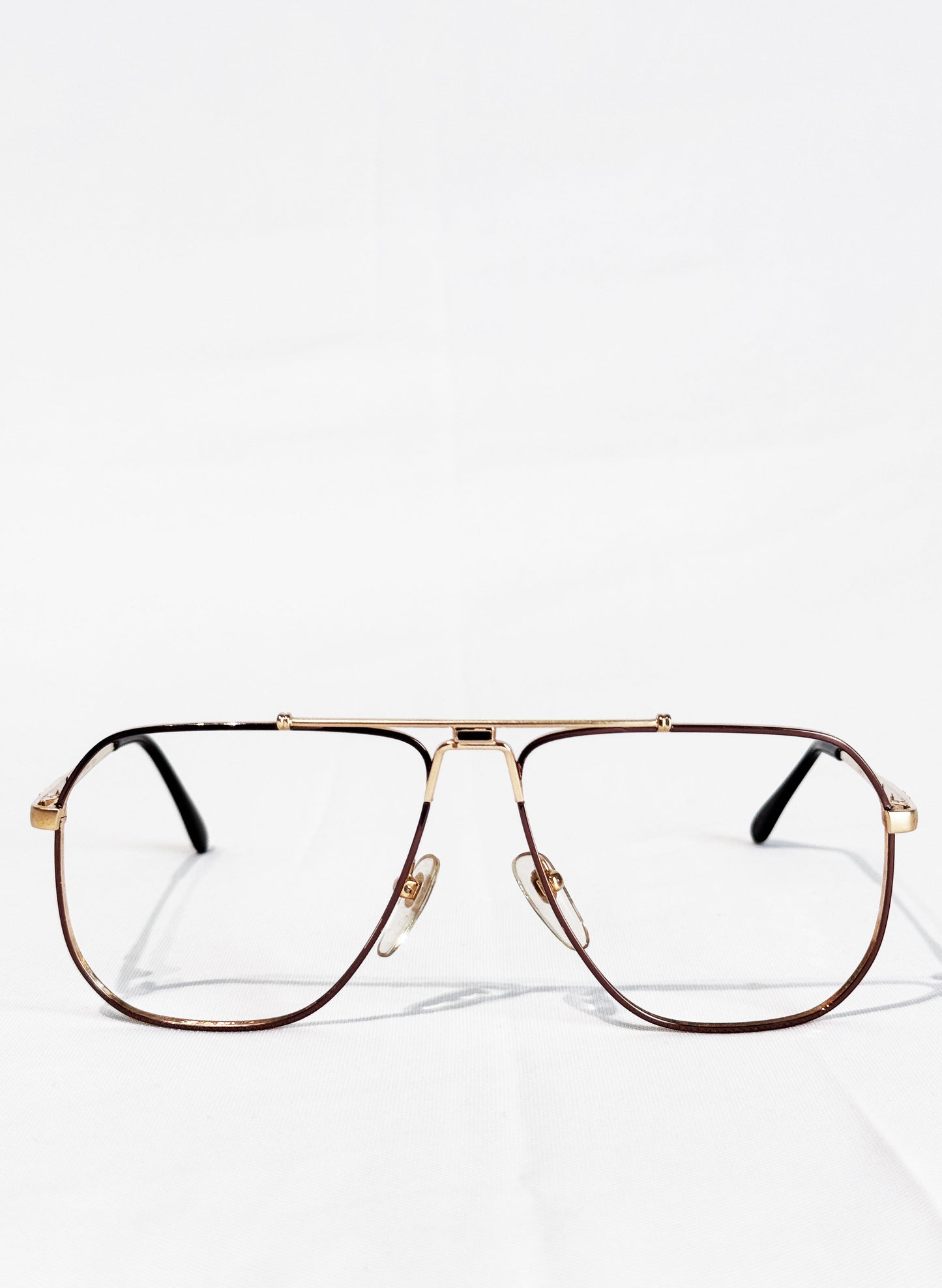 (SUP-788) VINTAGE TWO BRIDGE GOLD GLASSES - Valentino Garavani（レンズなし）