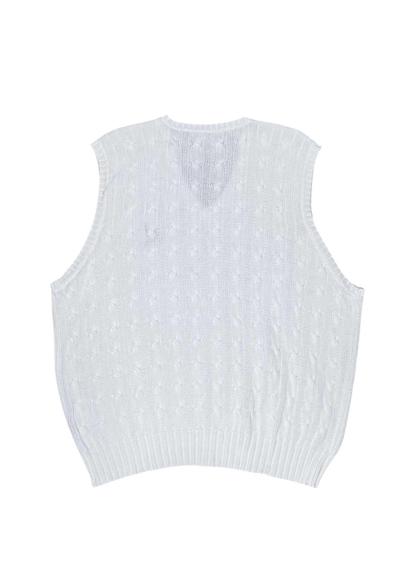 (SUP-655) 90s Polo Ralph Lauren COTTON KNIT VEST - WHITE