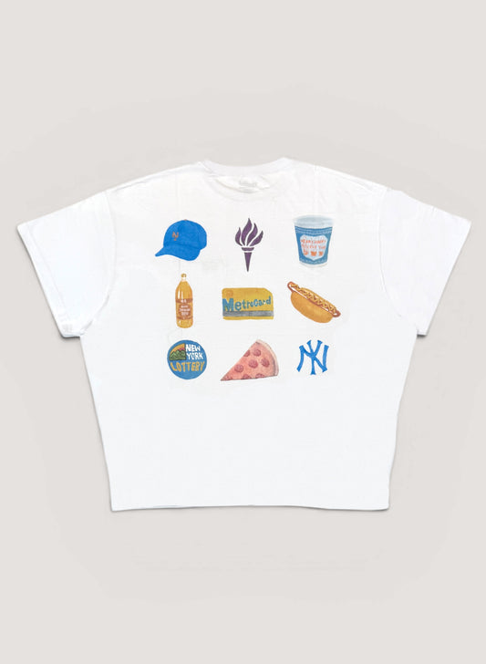 WOODBLOCK x TSUYOSHI YAMANAKA NEW YORK POCKET T-SHIRT WHITE (WB-26SS-024)