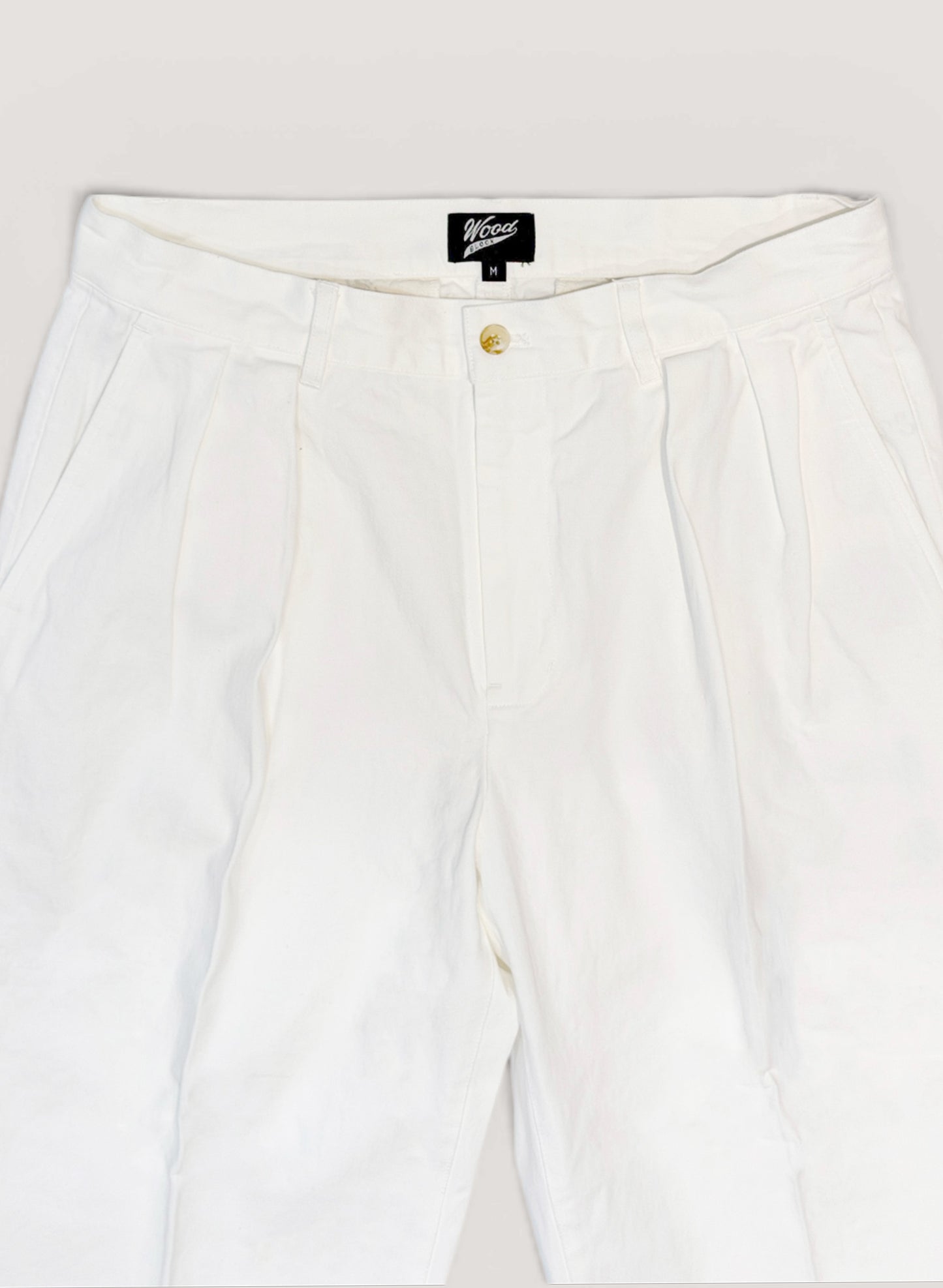 WOODBLOCK 2TUCK CHINO TROUSERS WHITE (WB-CL-001)