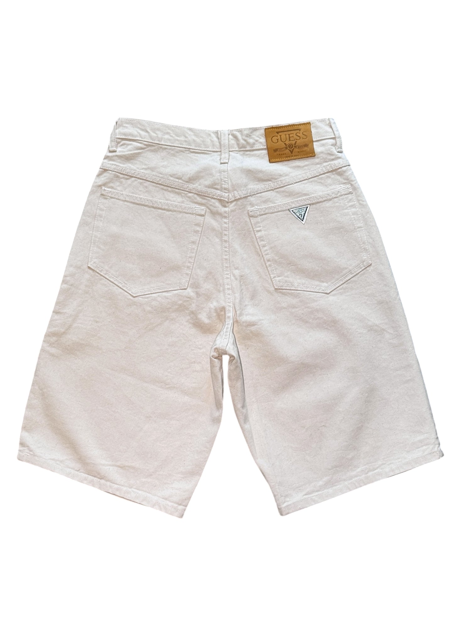 (SUP-721) DEADSTOCK GUESS DENIM JORTS "NATURAL" - MADE IN U.S.A.