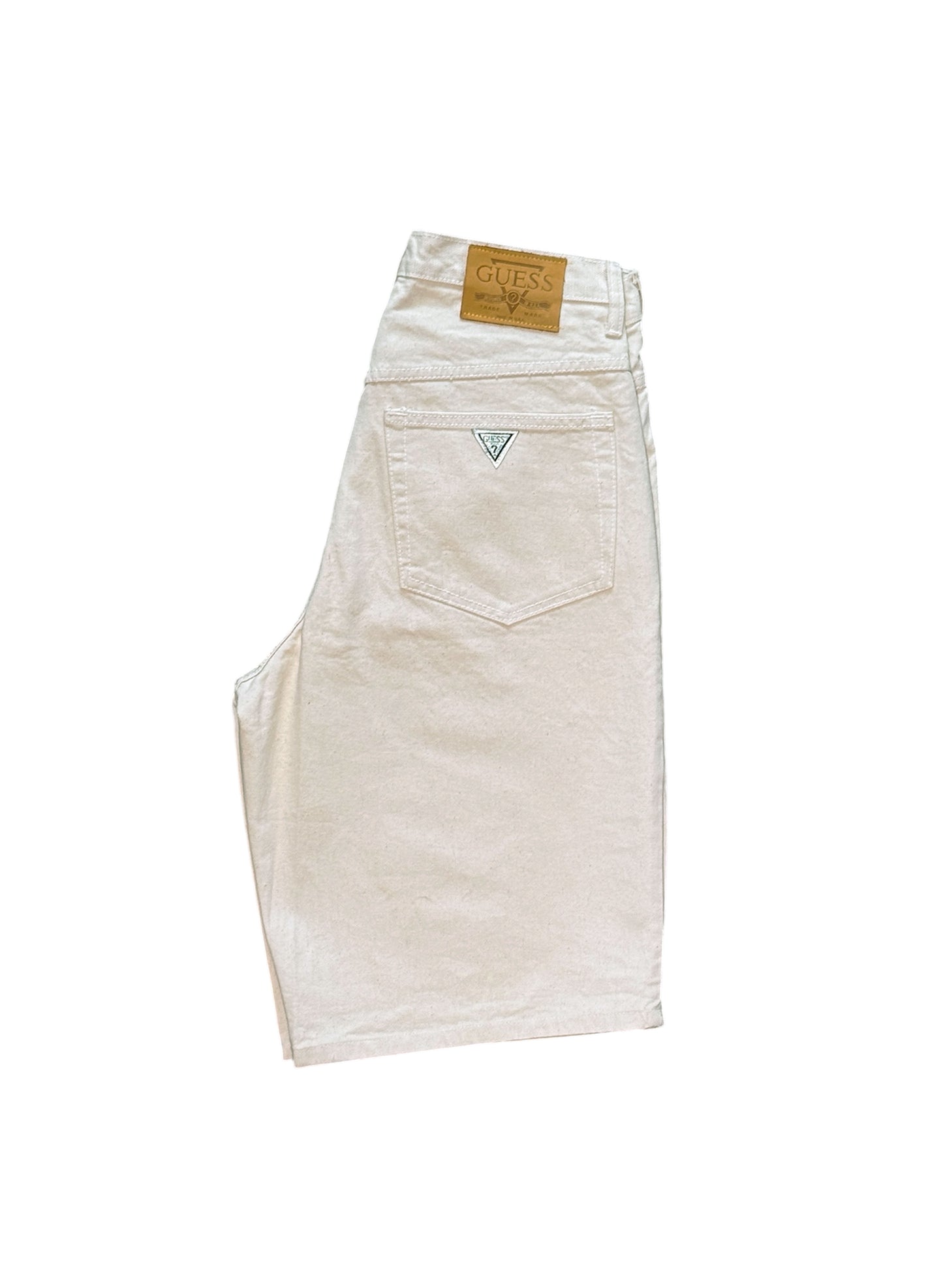 (SUP-721) DEADSTOCK GUESS DENIM JORTS "NATURAL" - MADE IN U.S.A.