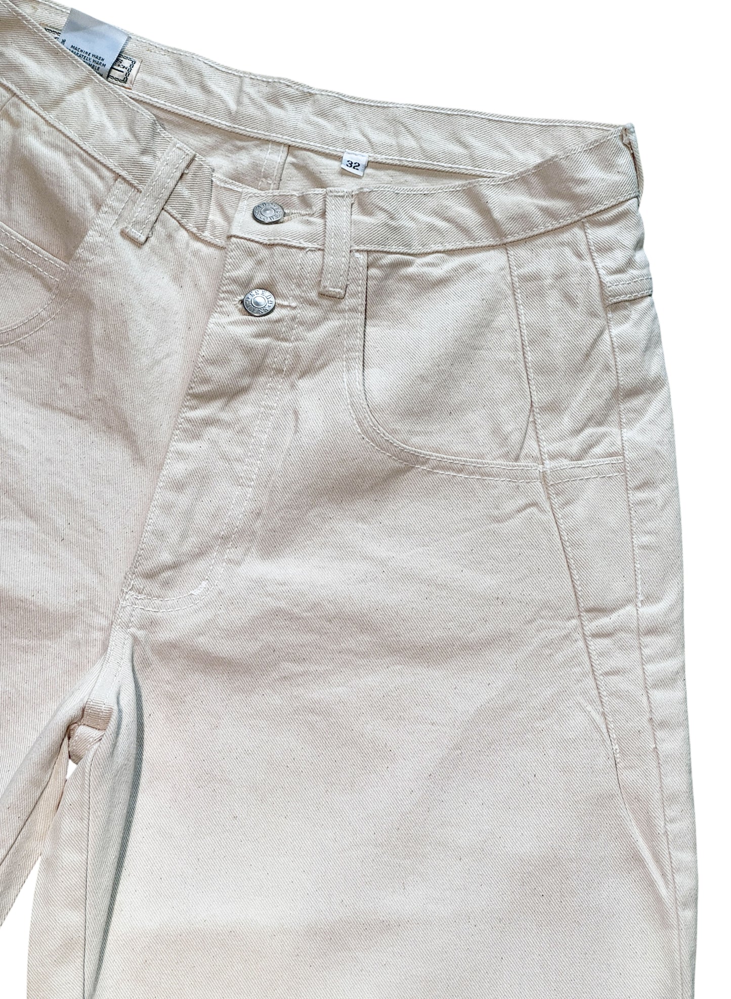 (SUP-721) DEADSTOCK GUESS DENIM JORTS "NATURAL" - MADE IN U.S.A.