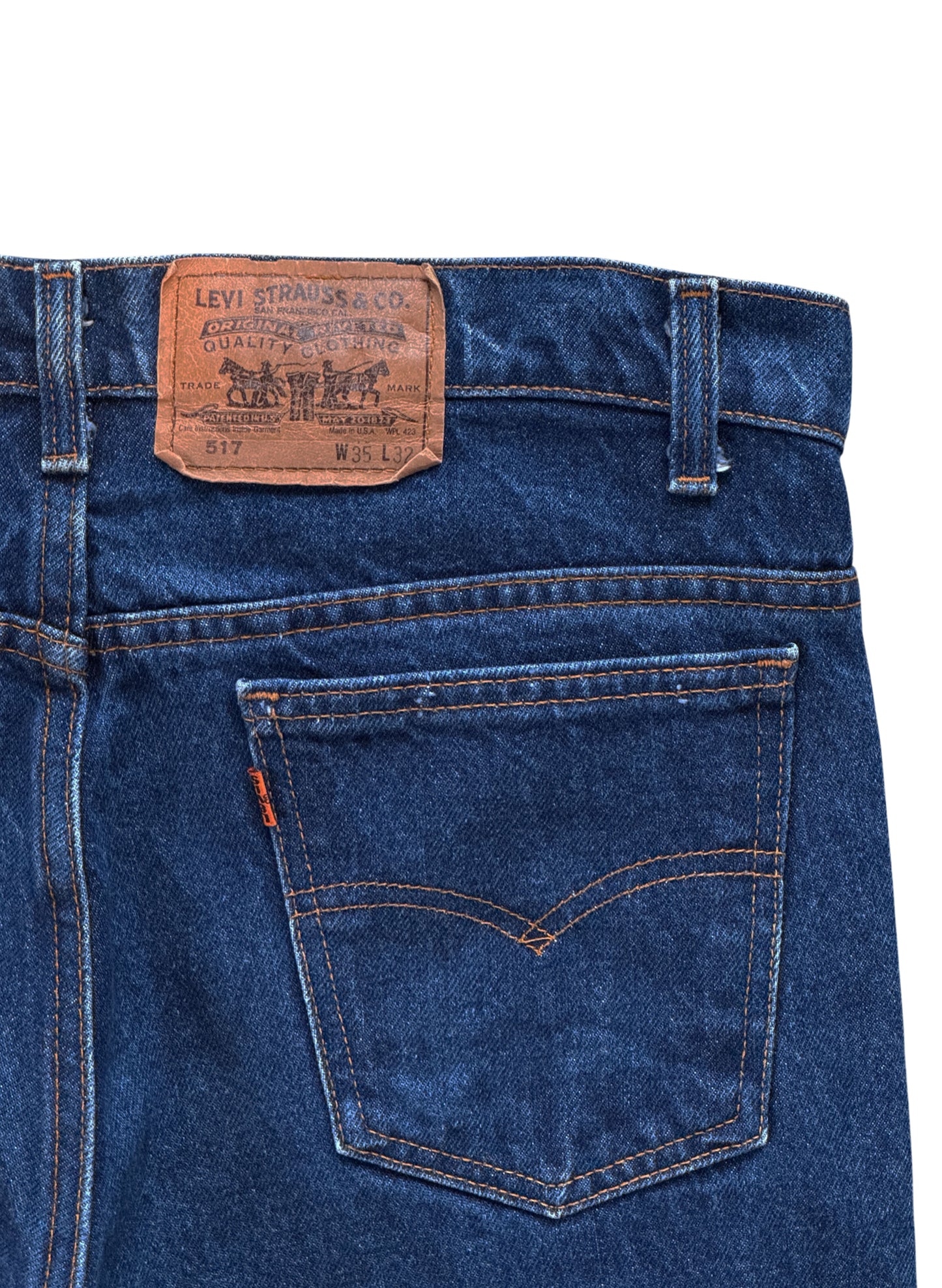 (SUP-658) 90s LEVI'S 517 BOOT CUT "ORANGE TAB" "CUT OFF" - MADE IN U.S.A.