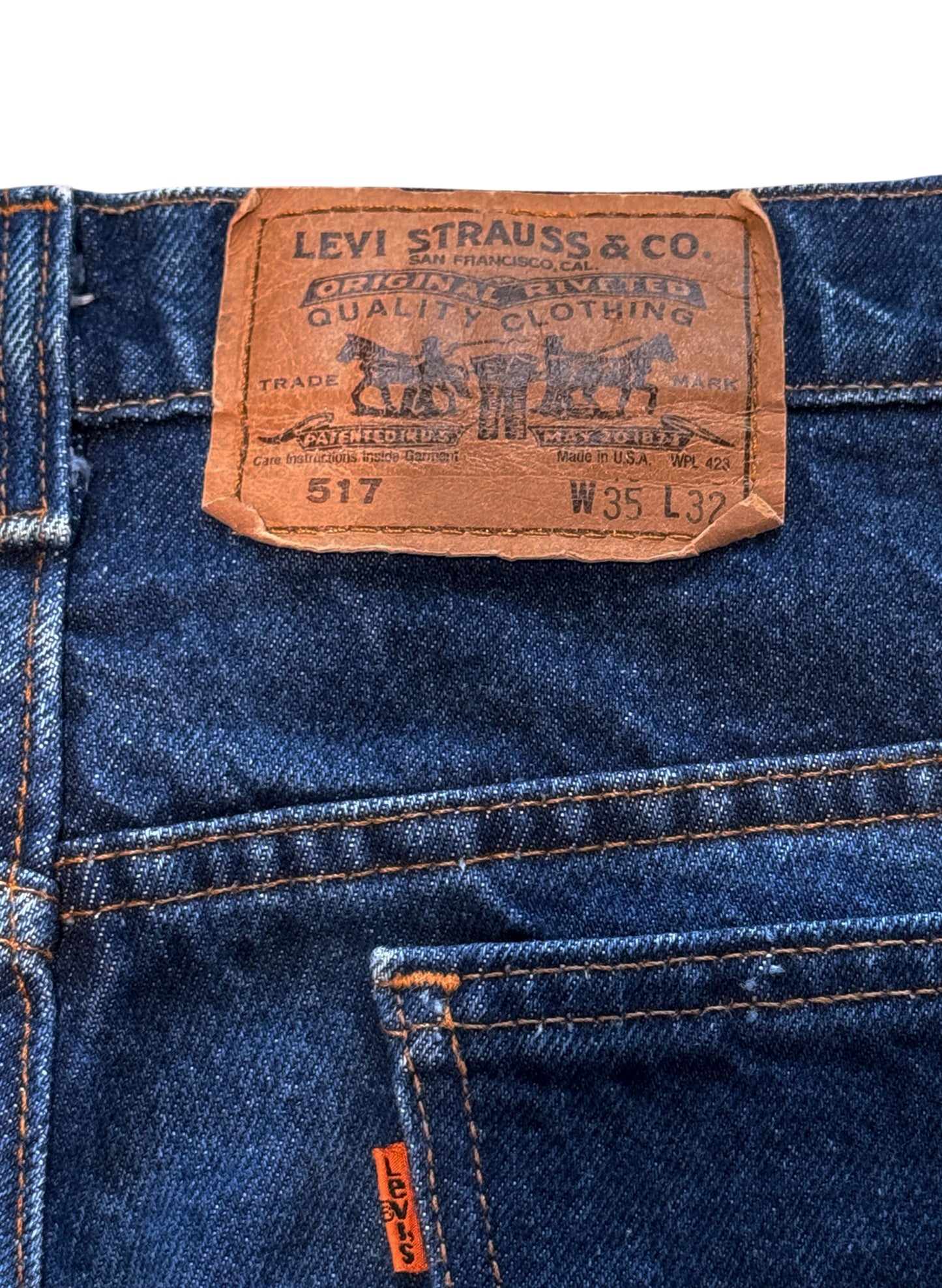 (SUP-658) 90s LEVI'S 517 BOOT CUT "ORANGE TAB" "CUT OFF" - MADE IN U.S.A.