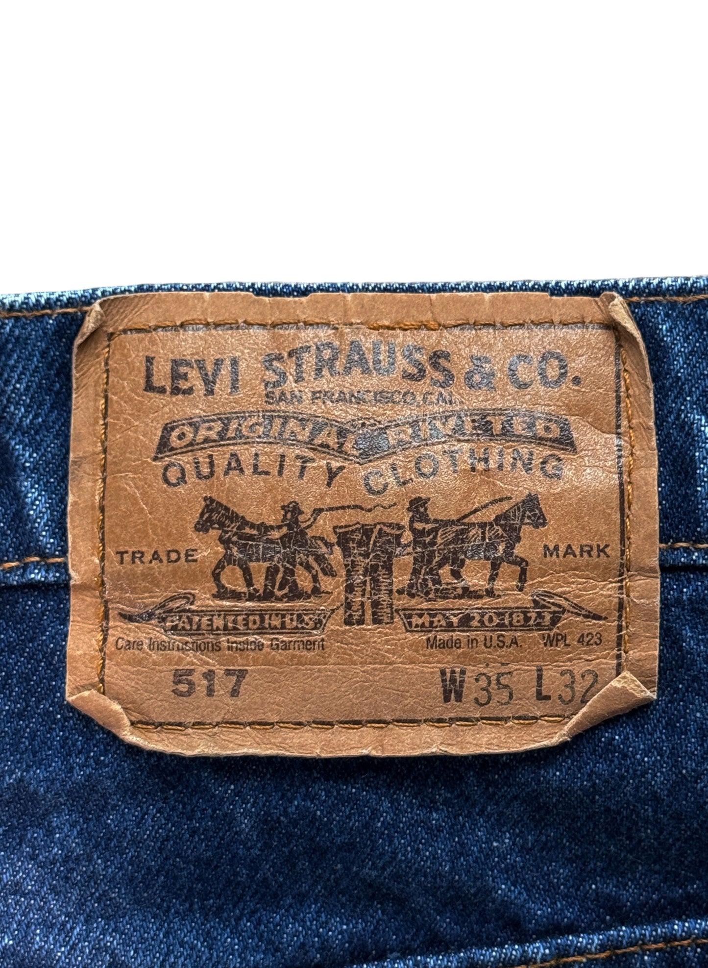 (SUP-658) 90s LEVI'S 517 BOOT CUT "ORANGE TAB" "CUT OFF" - MADE IN U.S.A.
