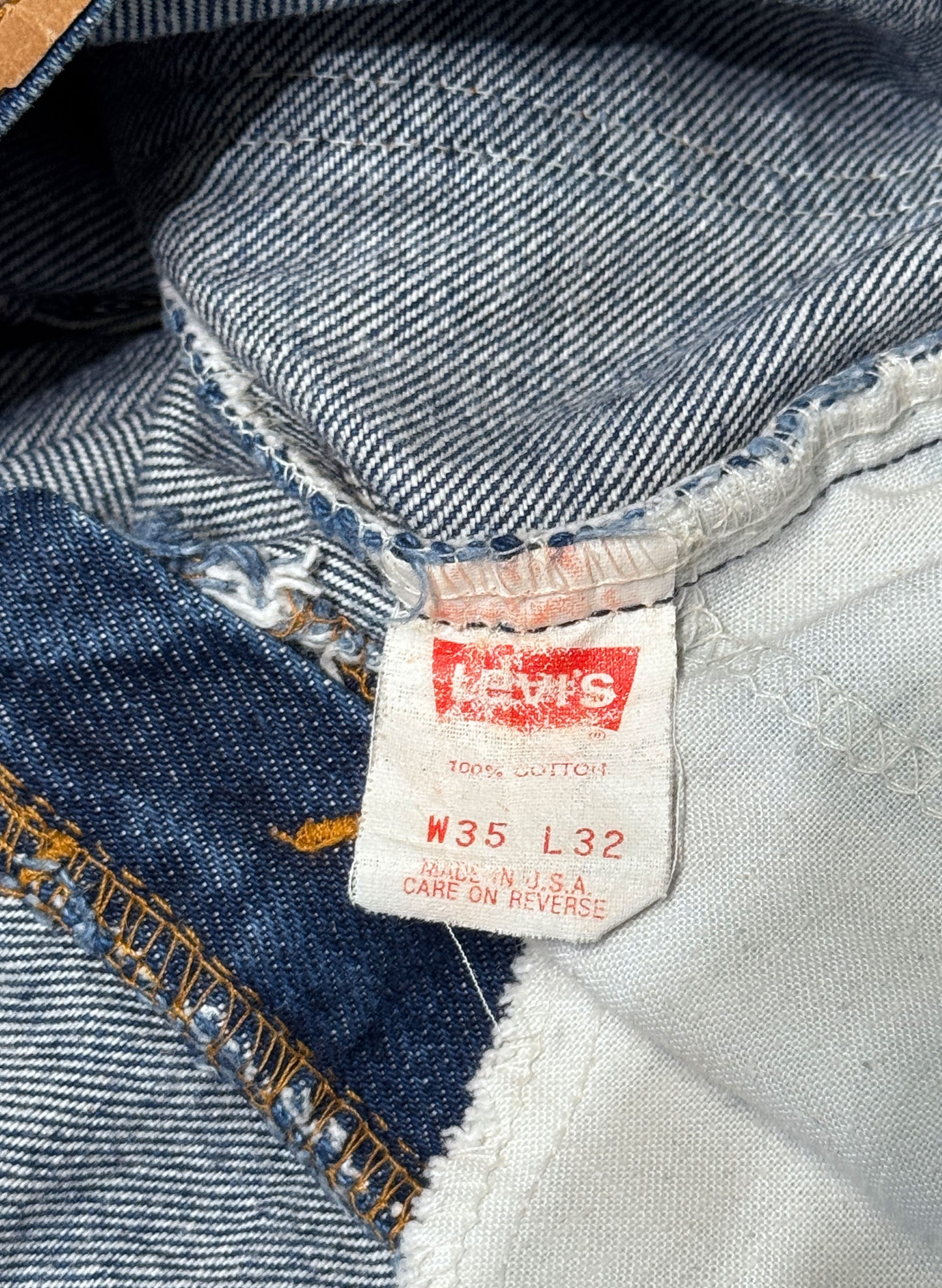 (SUP-658) 90s LEVI'S 517 BOOT CUT "ORANGE TAB" "CUT OFF" - MADE IN U.S.A.