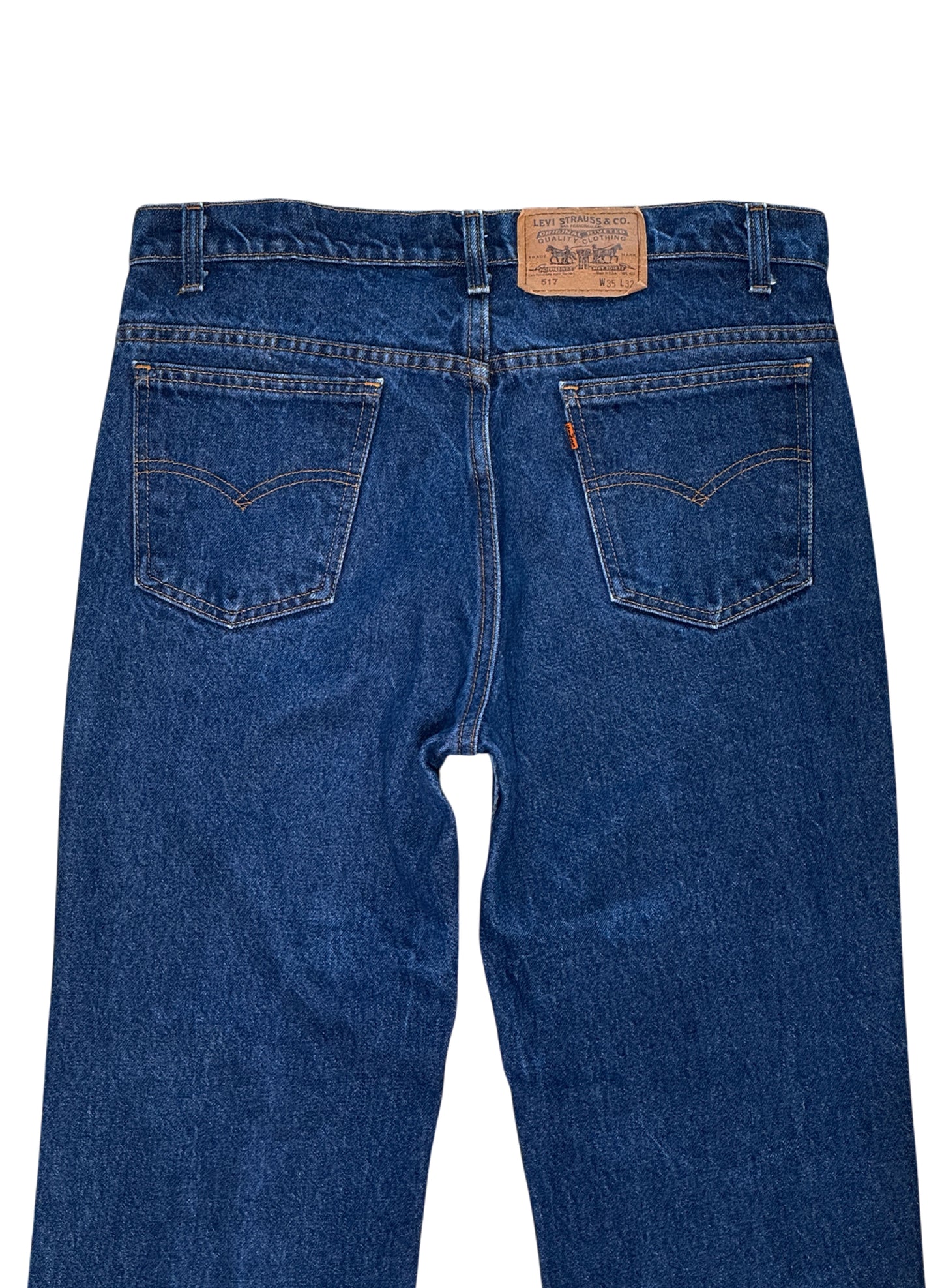 (SUP-658) 90s LEVI'S 517 BOOT CUT "ORANGE TAB" "CUT OFF" - MADE IN U.S.A.