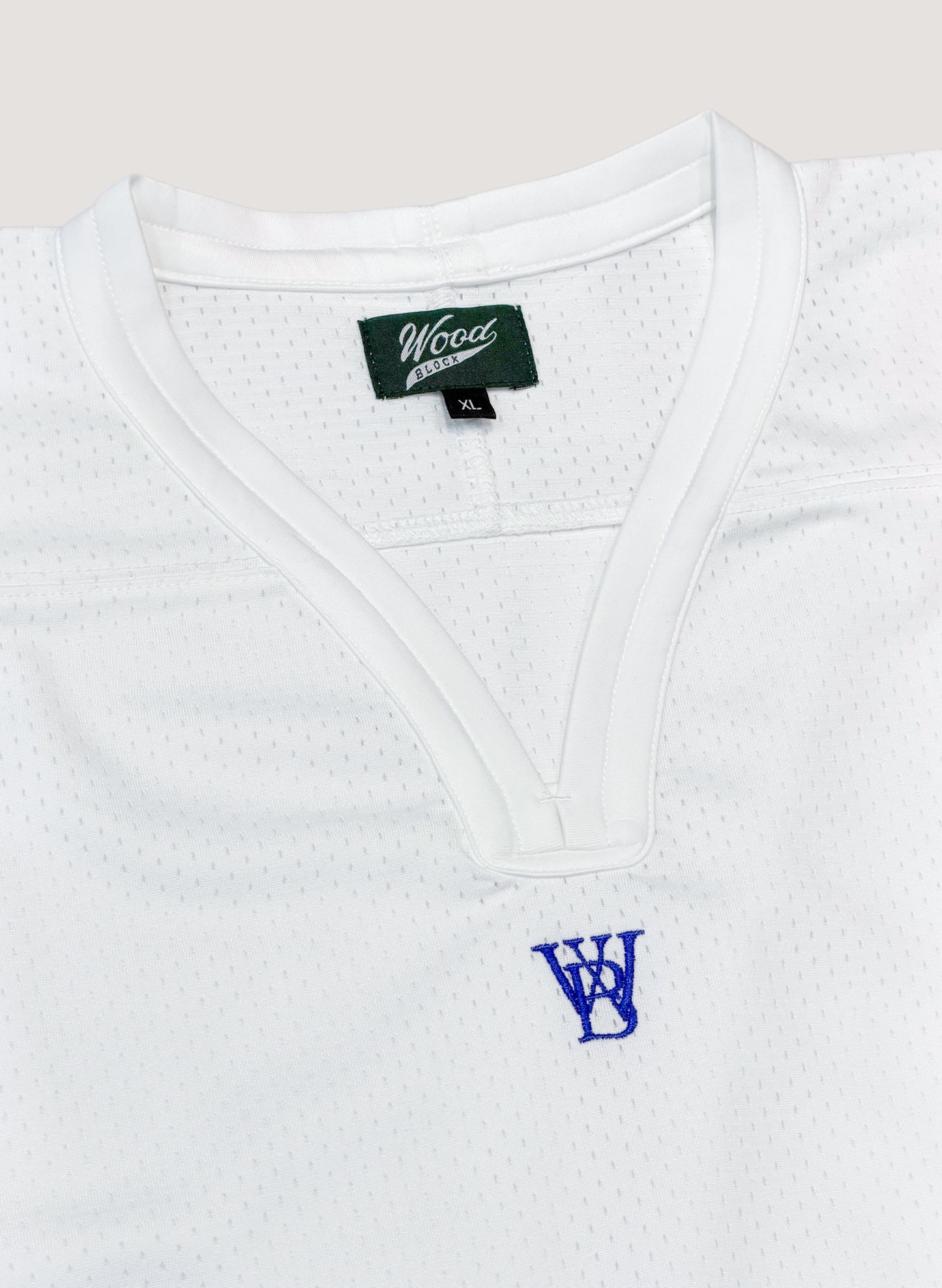 WOODBLOCK LS MESH HOCKEY JERSEY WHITE/BLUE (WB-26AW-001)