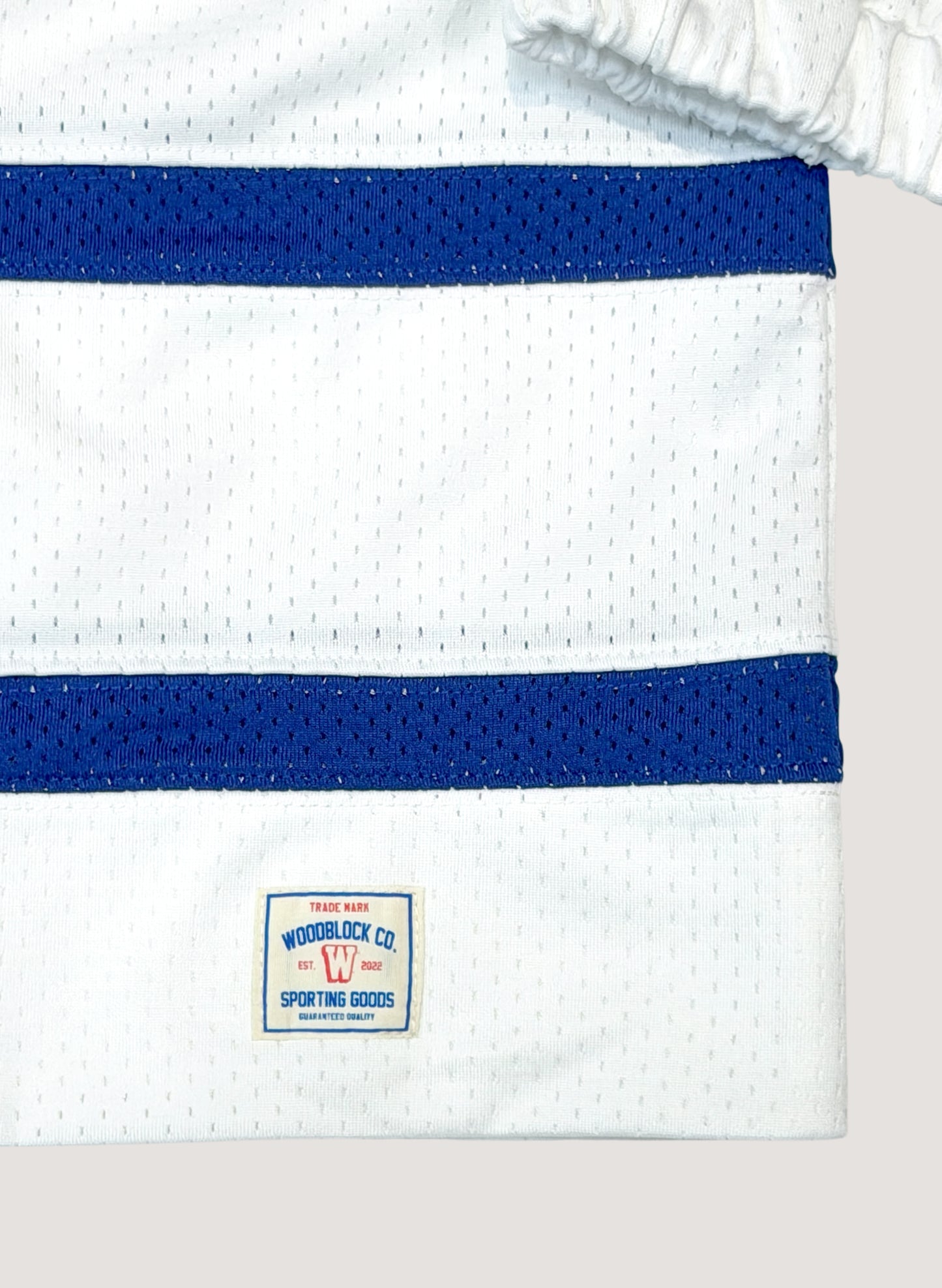WOODBLOCK LS MESH HOCKEY JERSEY WHITE/BLUE (WB-26AW-001)