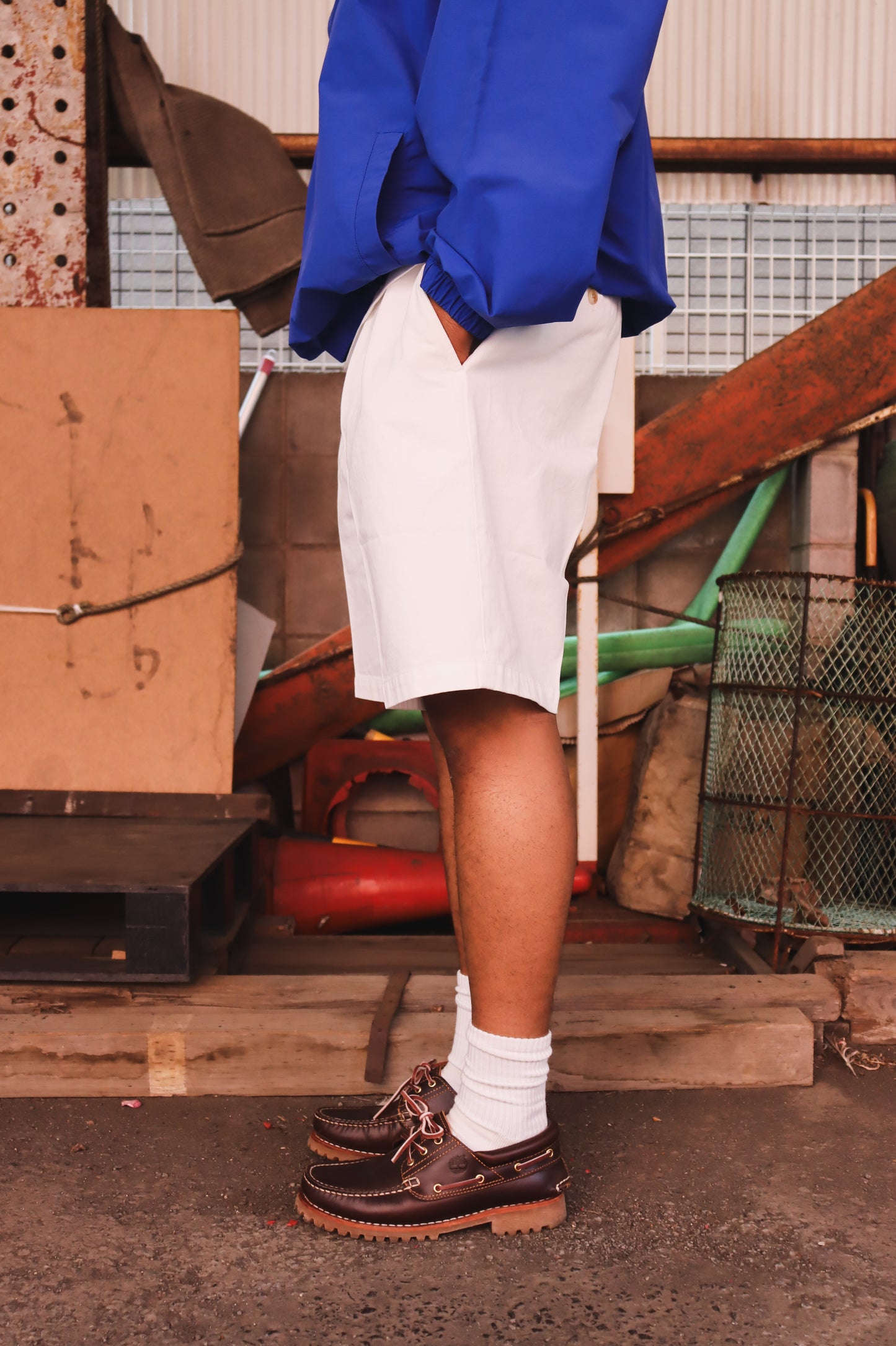 WOODBLOCK 2TUCK CHINO SHORT PANT WHITE (WB-26SS-017)