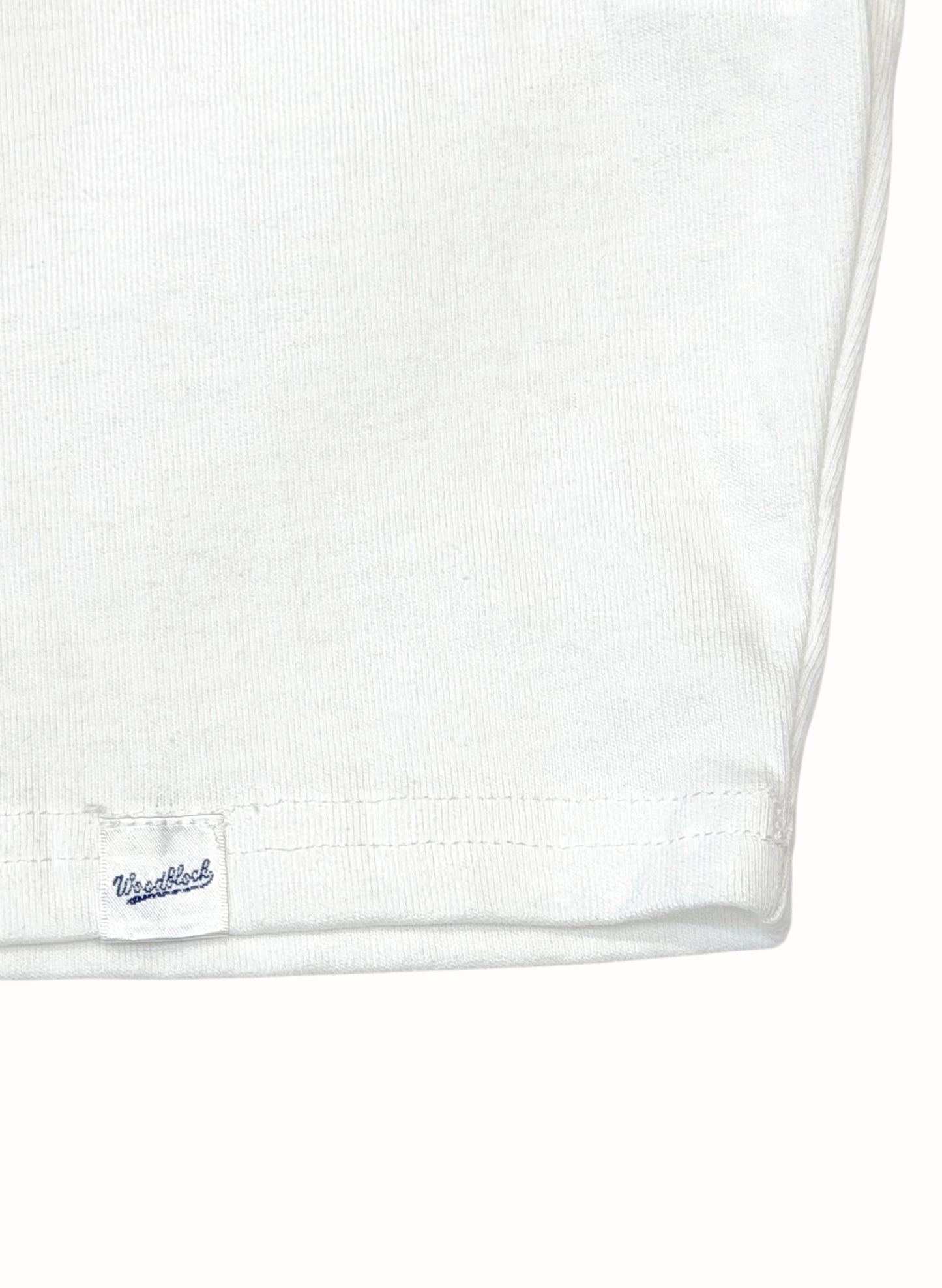 WOODBLOCK S/S WIDE TAPERED SILHOUETTE HENRY NECK T-SHIRT WHITE (WB-26SS-018)