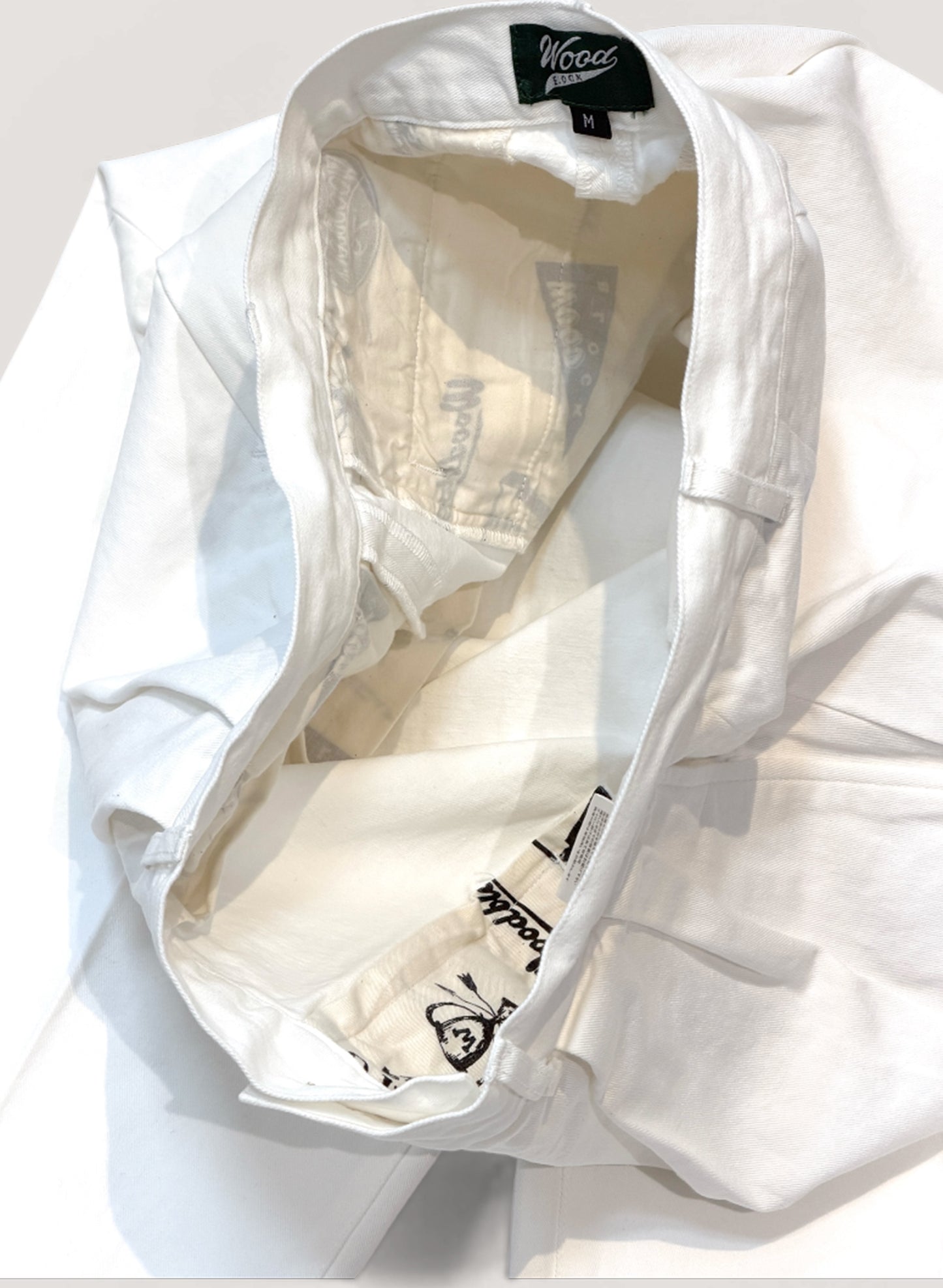WOODBLOCK 2TUCK CHINO TROUSERS WHITE (WB-CL-001)