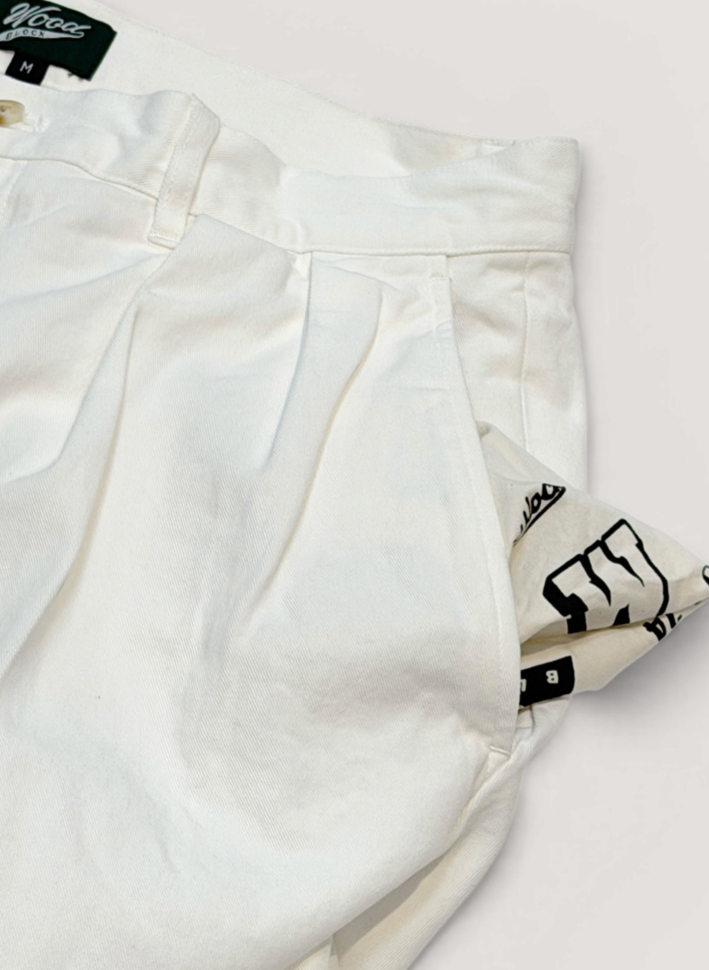 WOODBLOCK 2TUCK CHINO TROUSERS WHITE (WB-CL-001)