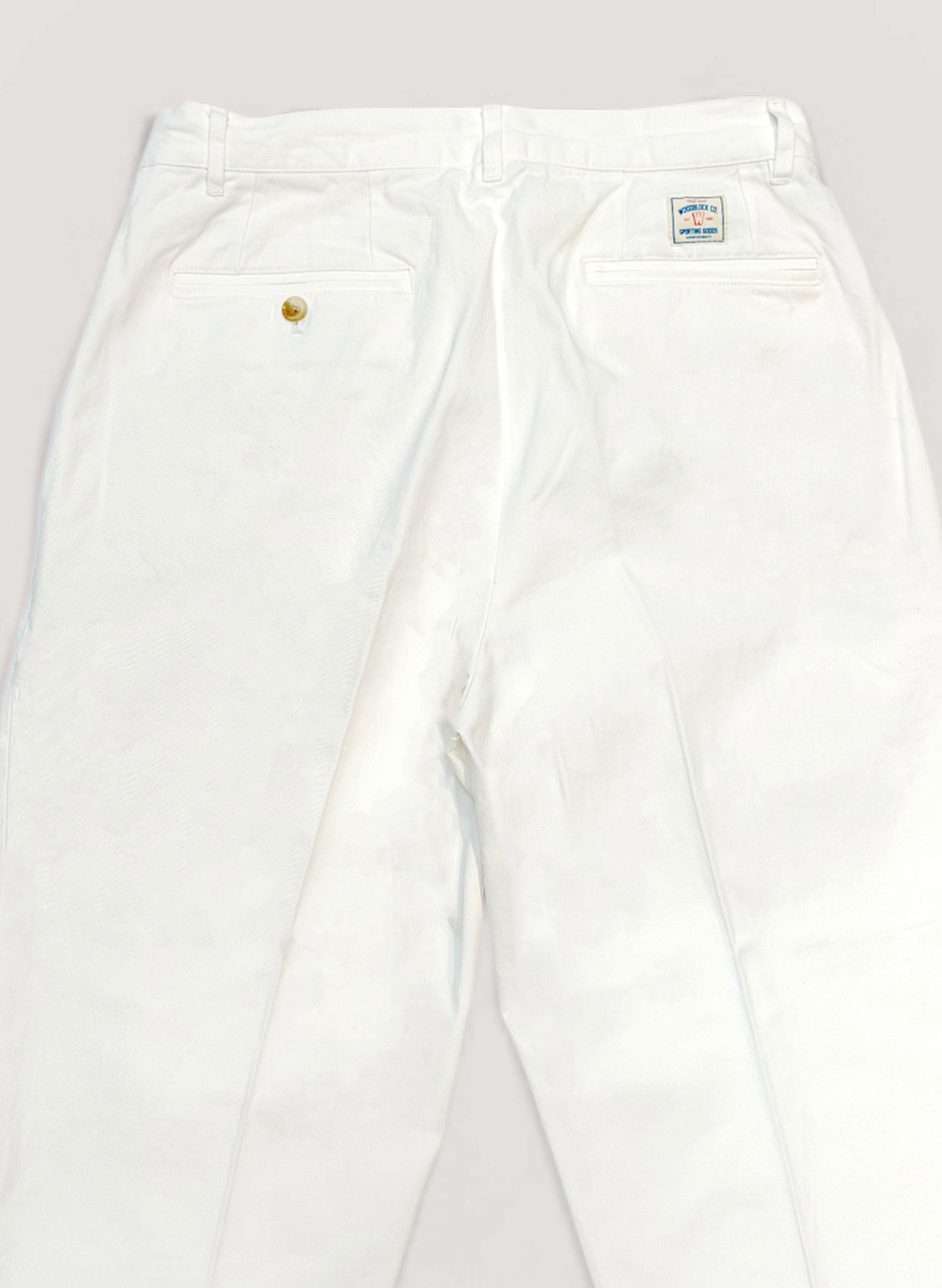 WOODBLOCK 2TUCK CHINO TROUSERS WHITE (WB-CL-001)