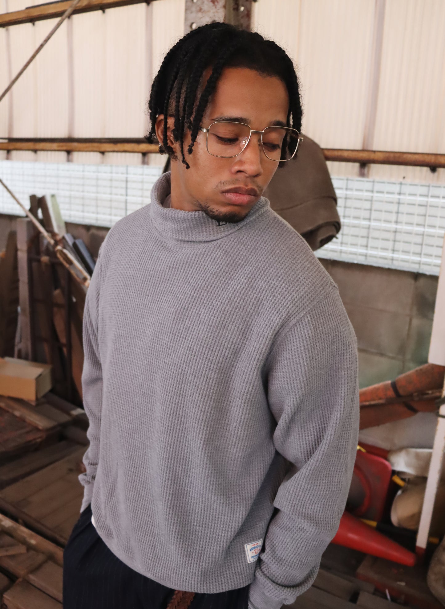 WOODBLOCK THERMAL TURTLE NECK GREY (WB-25AW-010)