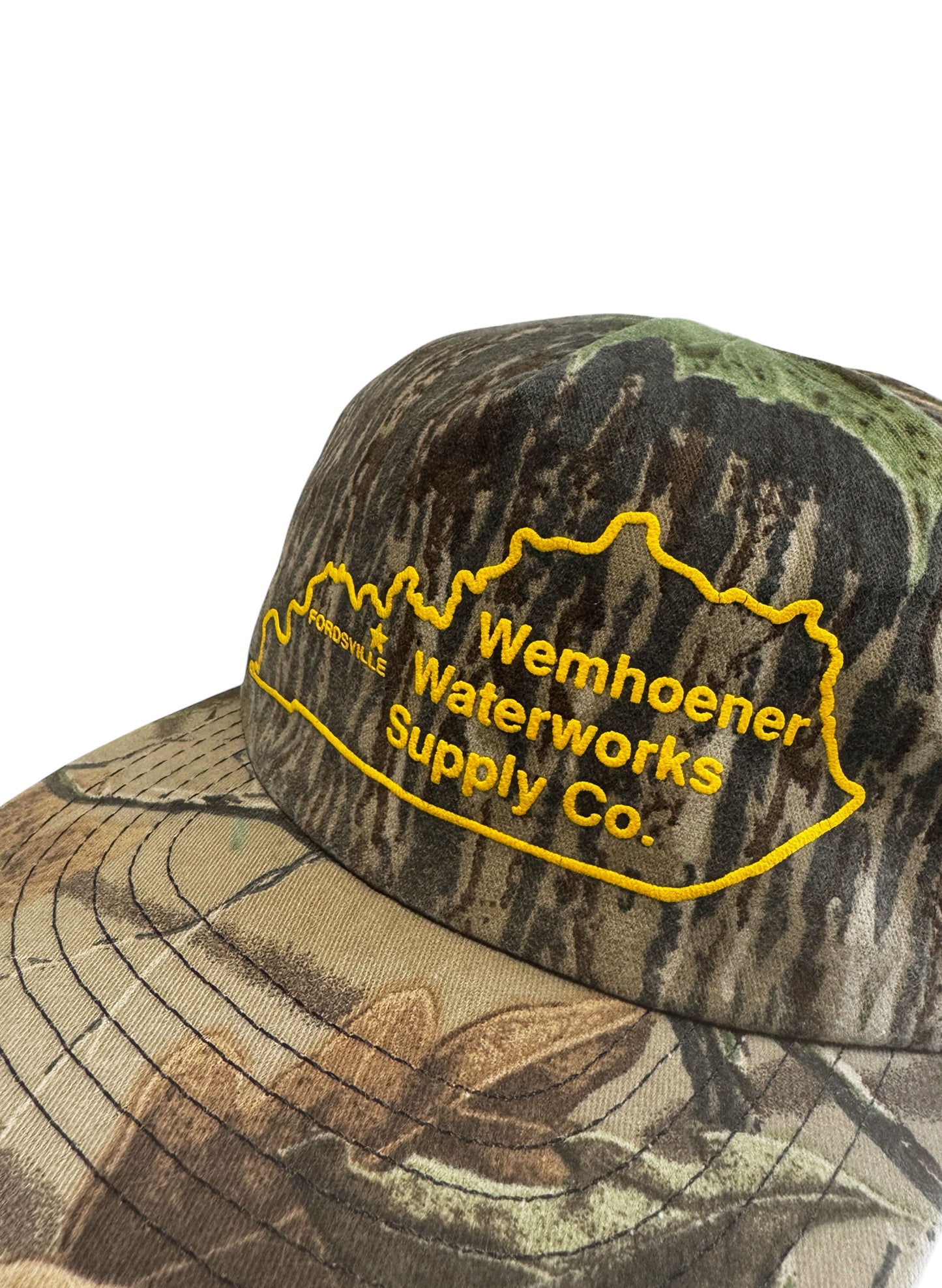 (SUP-595) Wemhoener Waterworks REAL TREE TRUCKER CAP - MADE IN U.S.A.